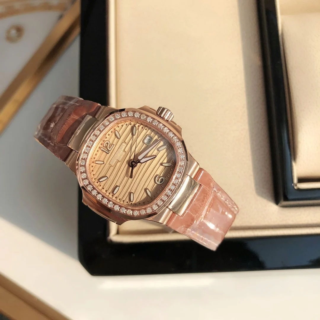 2 rose gold champagne color — photographed off the sweep