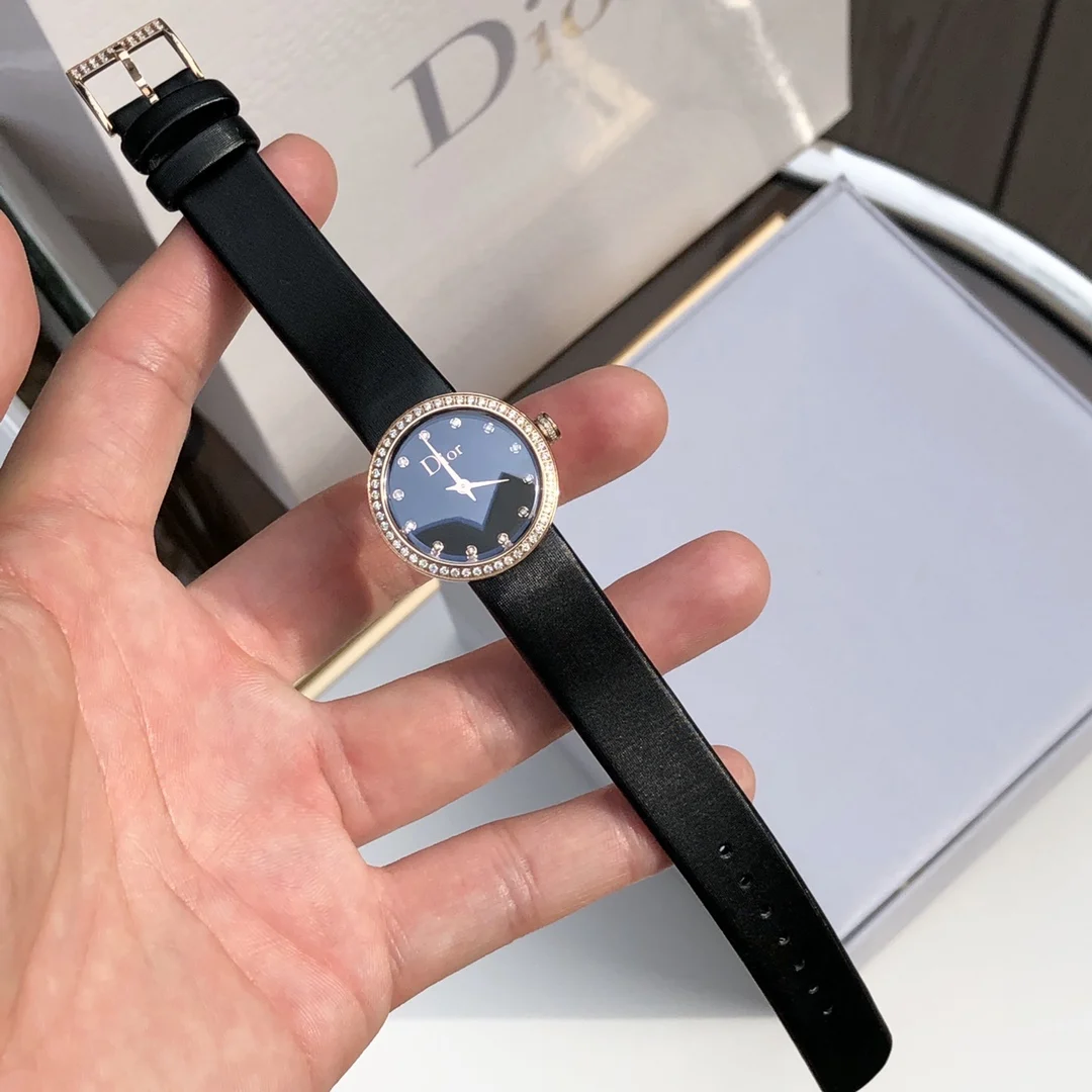 3 Black dial with 12 diamond hour markers