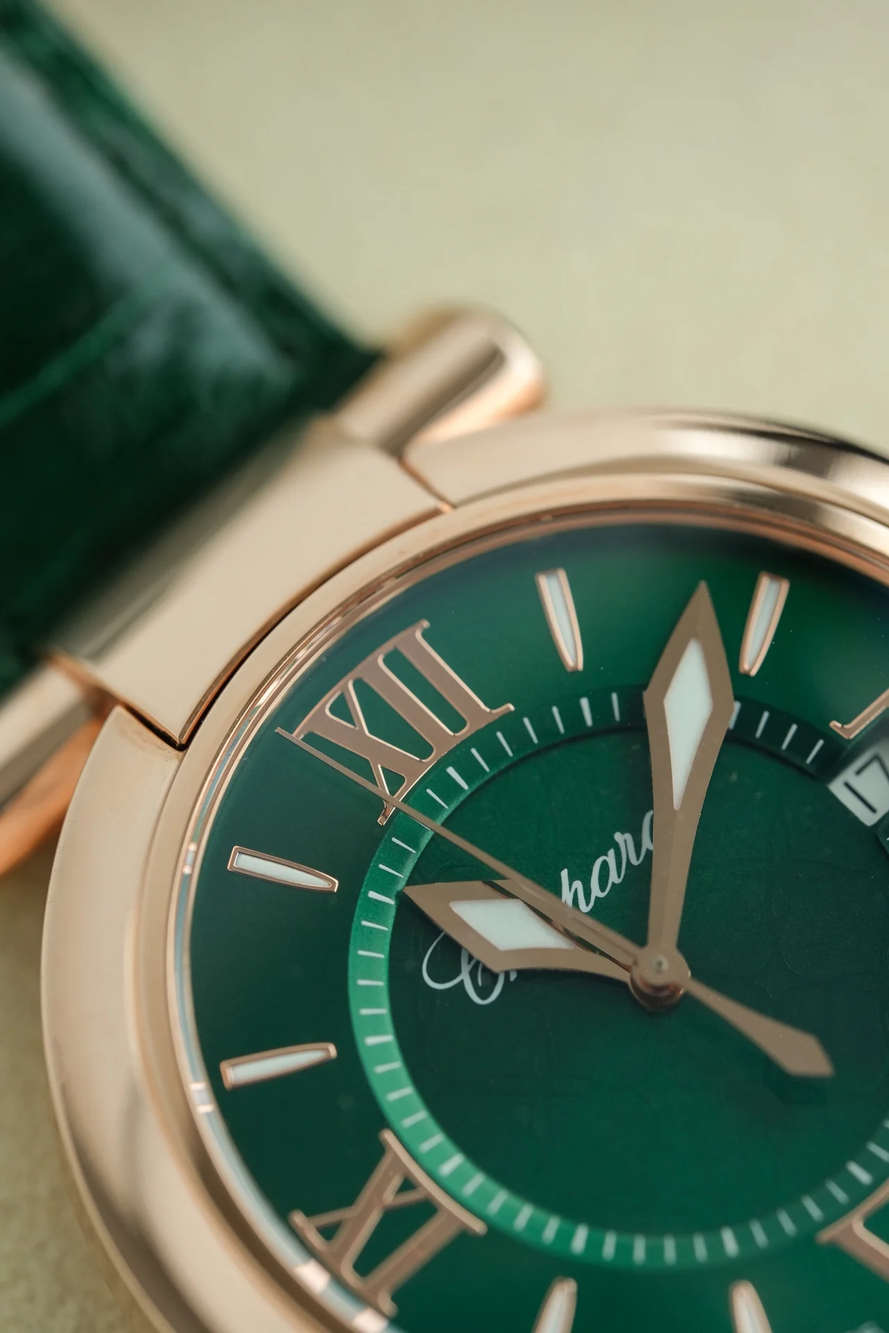 36mm dial! Genuine 18K gold plating! Post-engraved lettering — photographed off the sweep