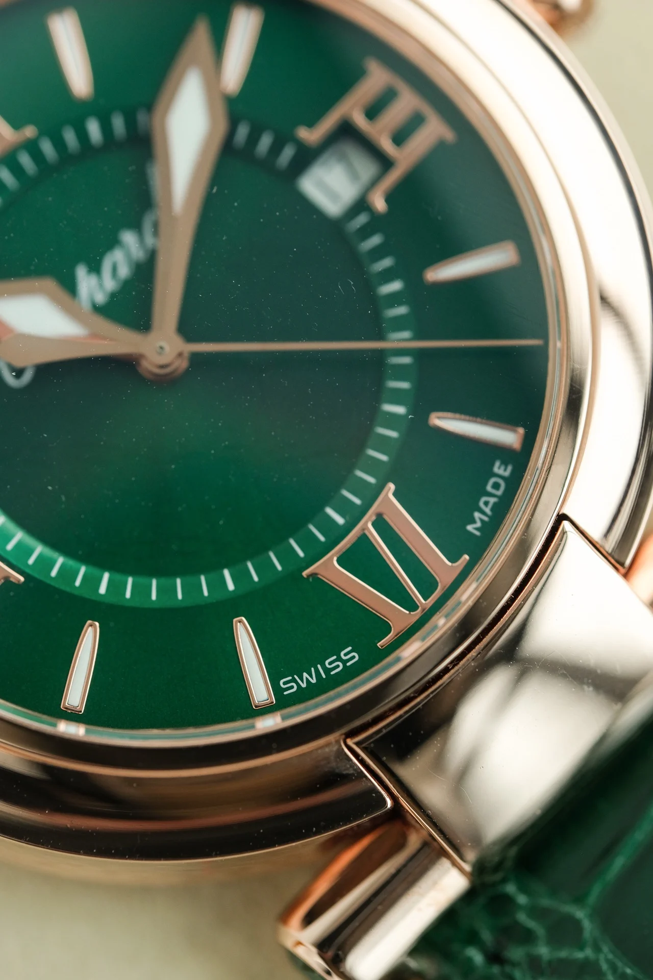 36mm dial! Genuine 18K gold plating! Post-engraved lettering — photographed off the sweep