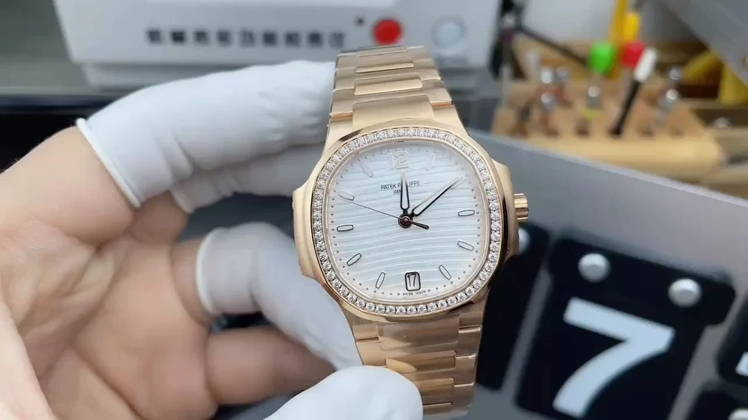3k rose gold diamond-set bezel female parrot, 35.2mm