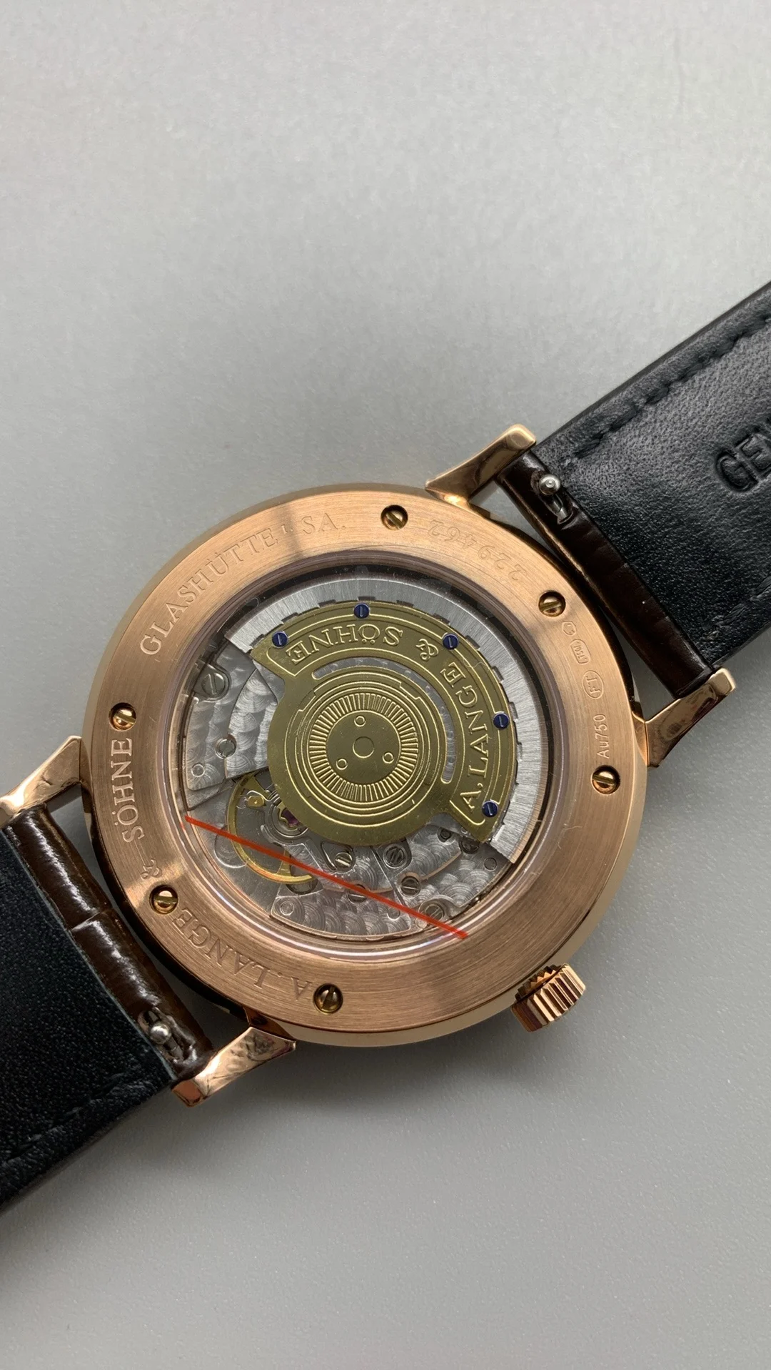 A. Lange & Söhne F8, A. Lange & Sohne, rose gold, a2892 — photographed off the sweep