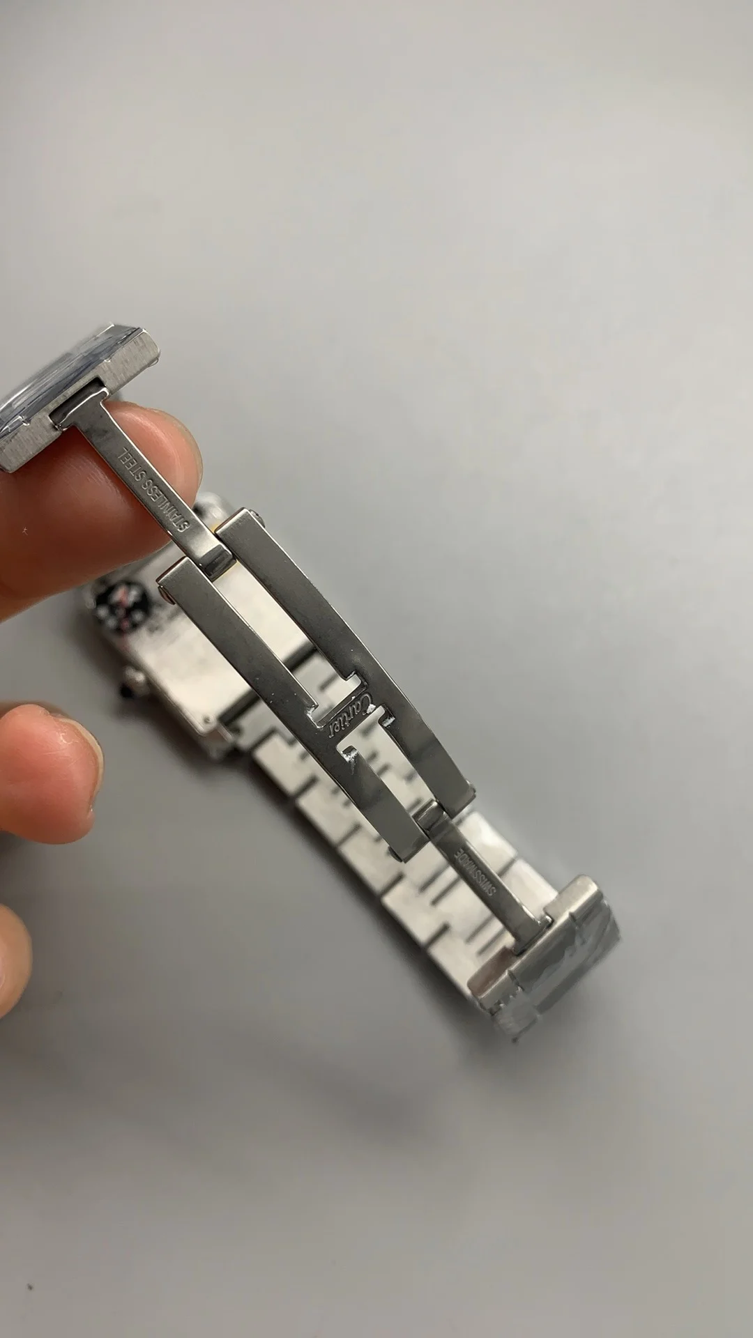 AF, small, solo steel bracelet — photographed off the sweep