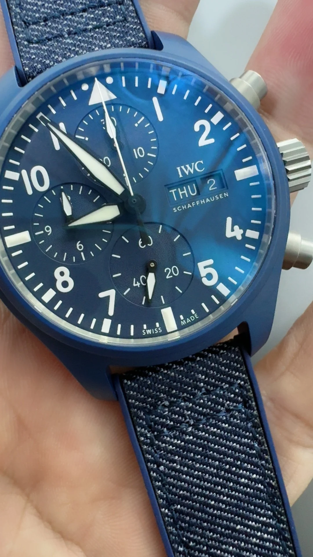 Aps, Flight Design, Blue Ceramic, New Movement — photographed off the sweep