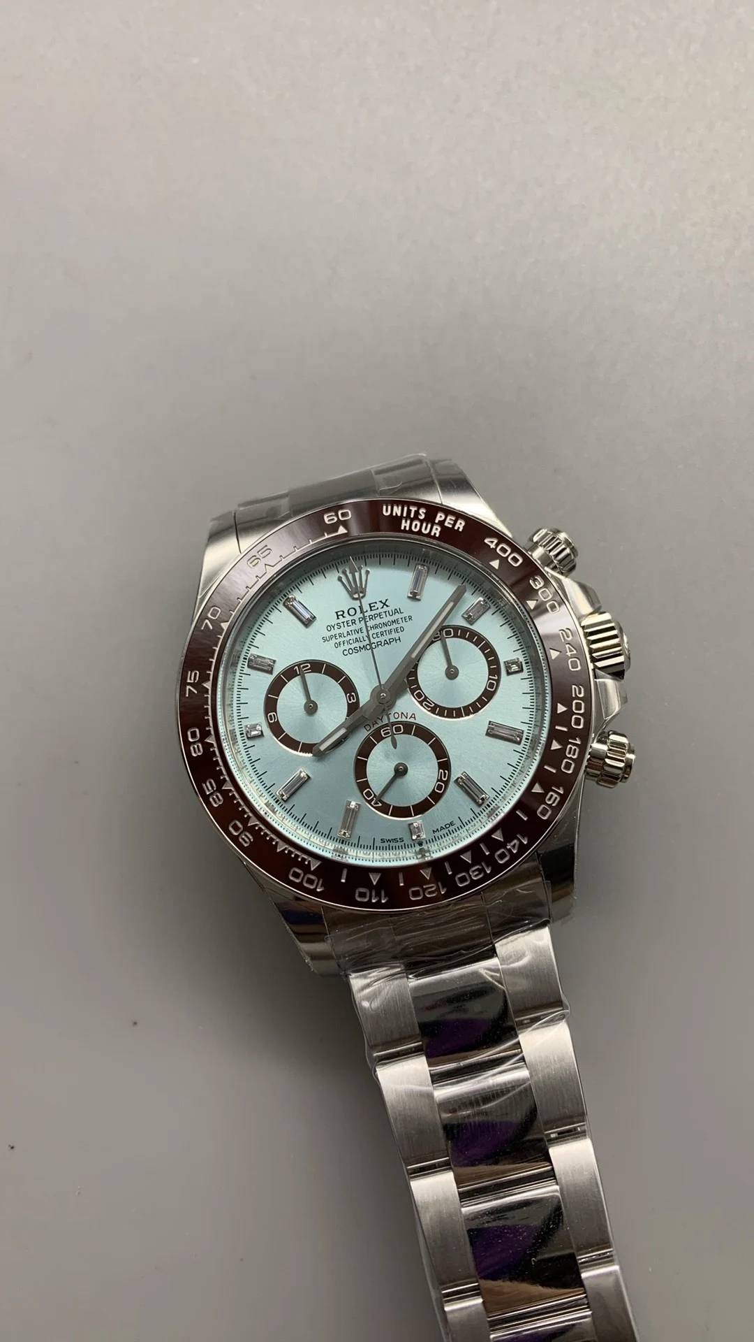 ARF, Ice Blue Di, 4801 movement — photographed off the sweep