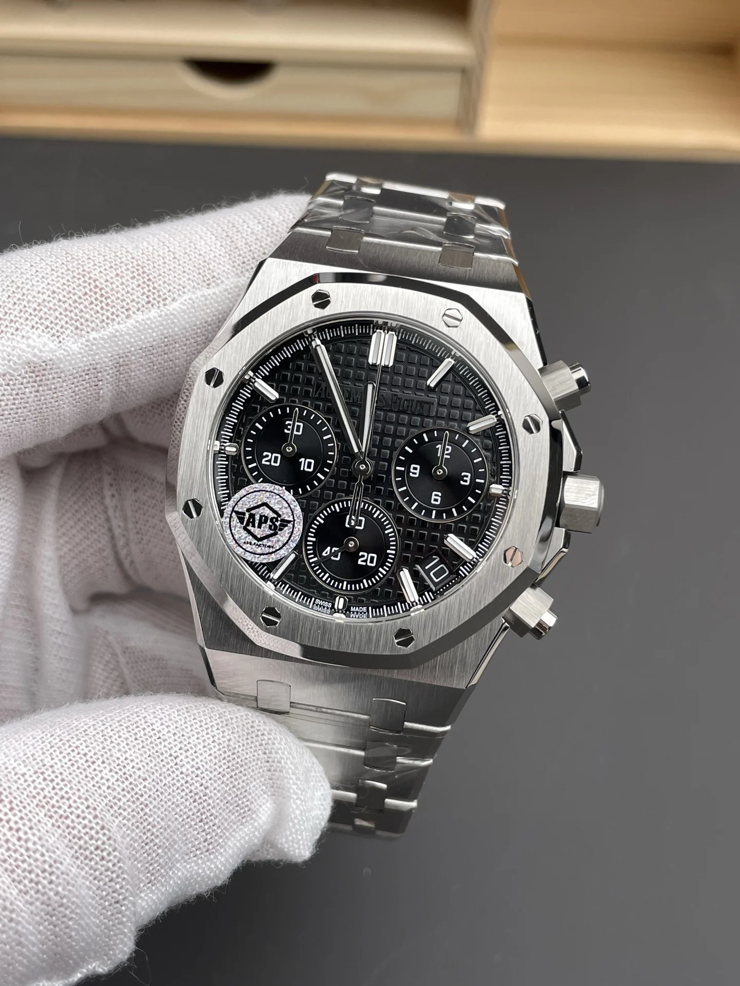 Audemars Piguet Black Dial 26240 41mm — photographed off the sweep