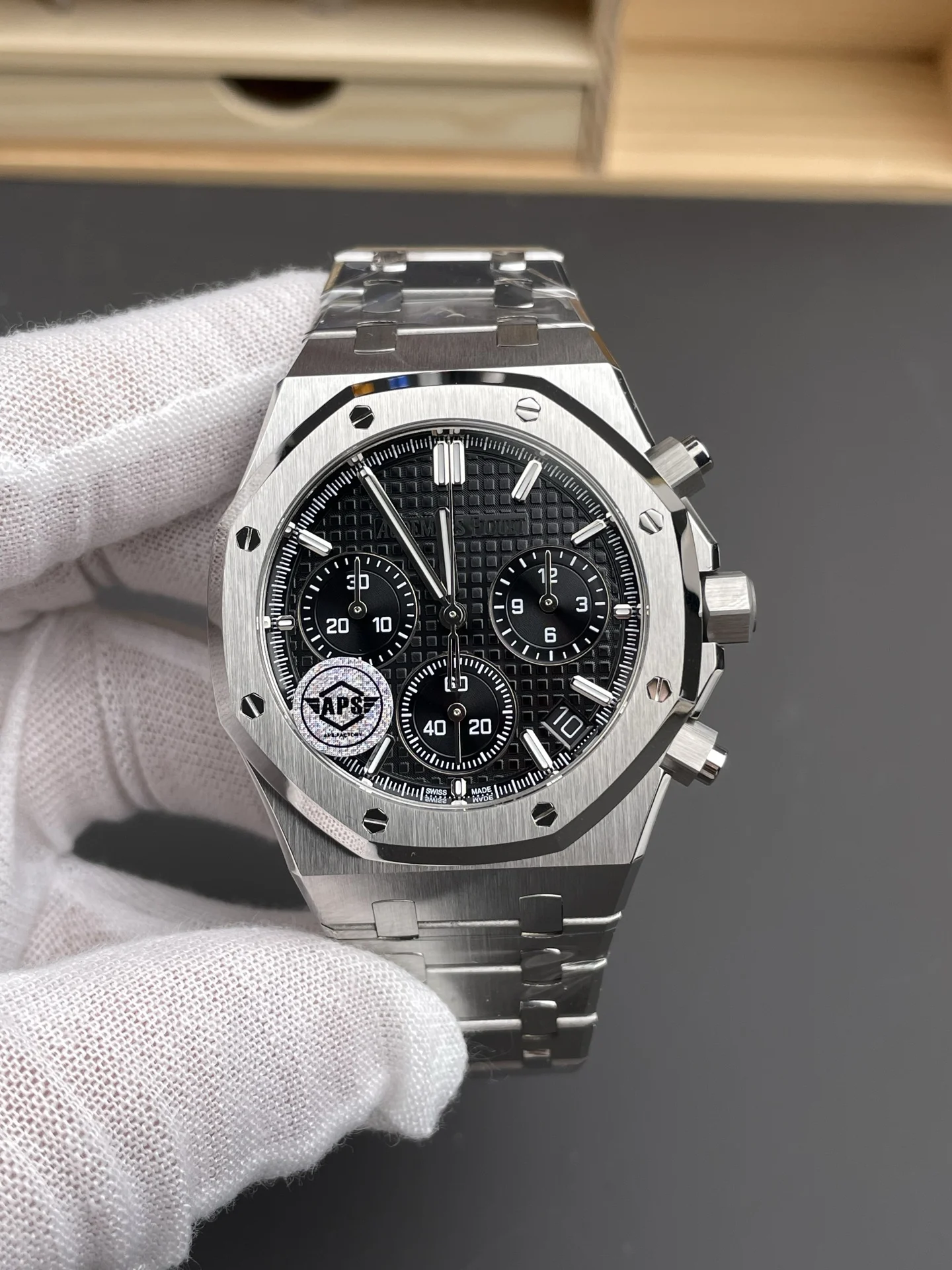 Audemars Piguet Black Dial 26240 41mm — photographed off the sweep