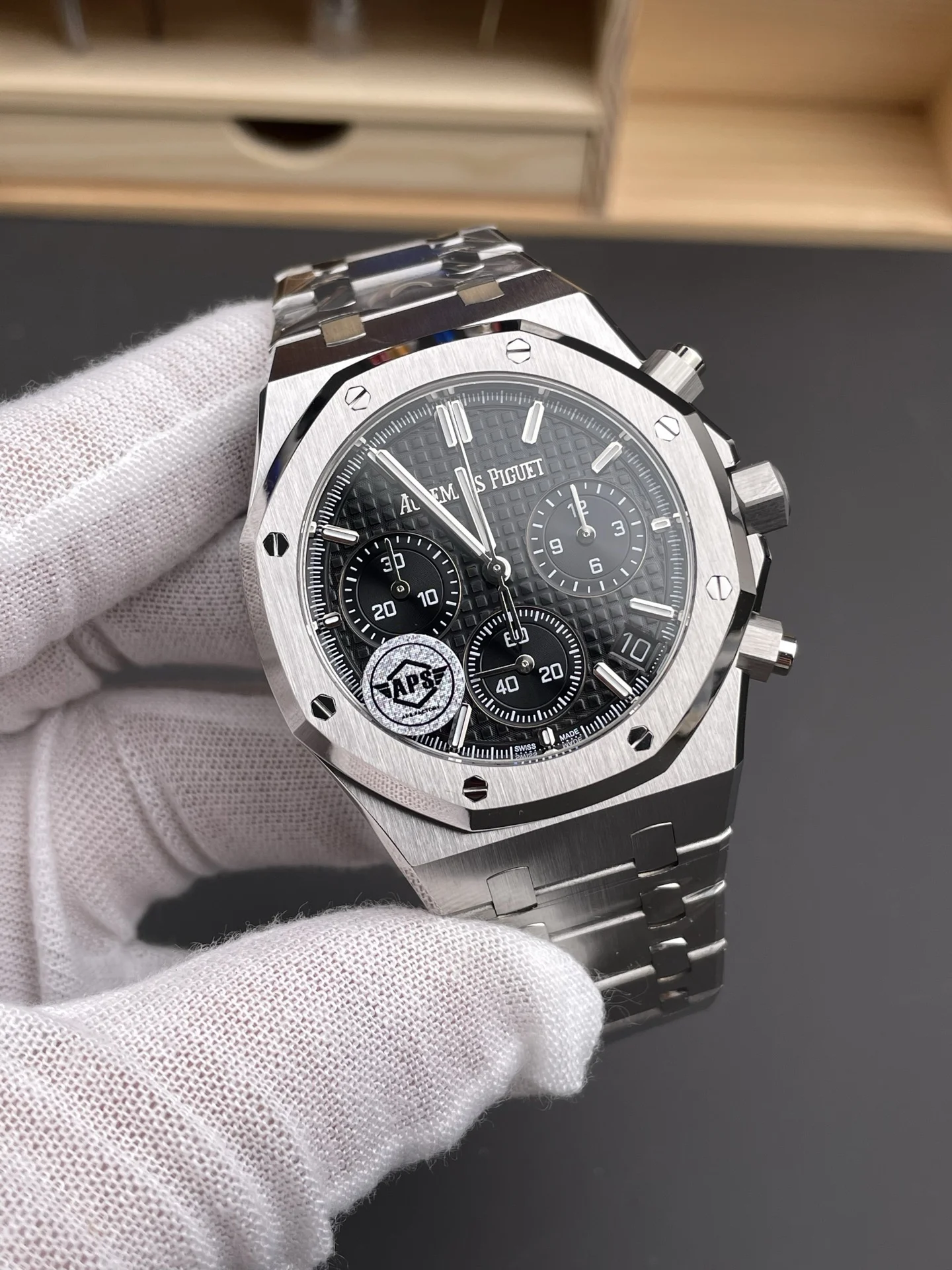 Audemars Piguet Black Dial 26240 41mm — photographed off the sweep