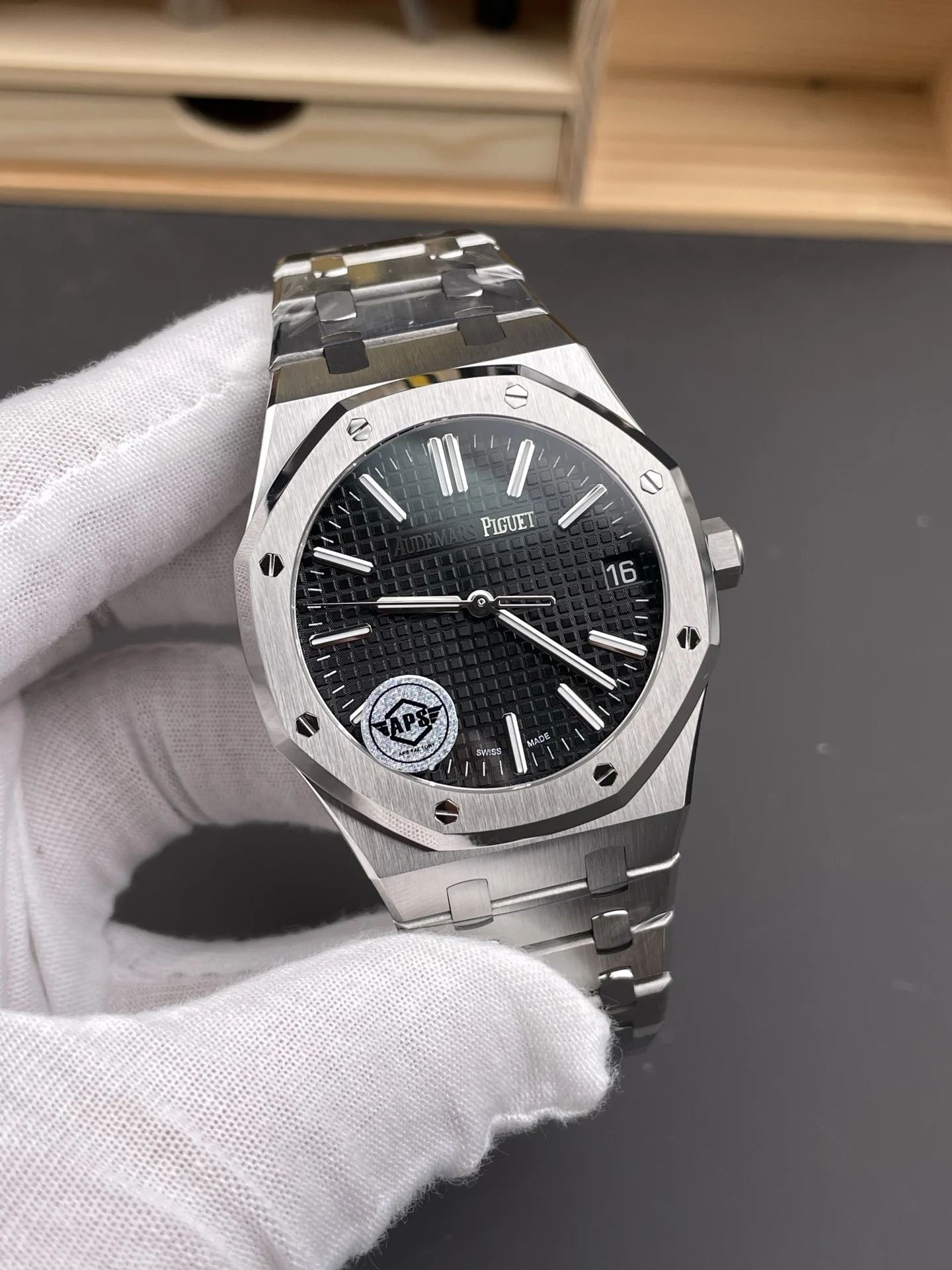 Audemars Piguet Black Dial 41mm — photographed off the sweep