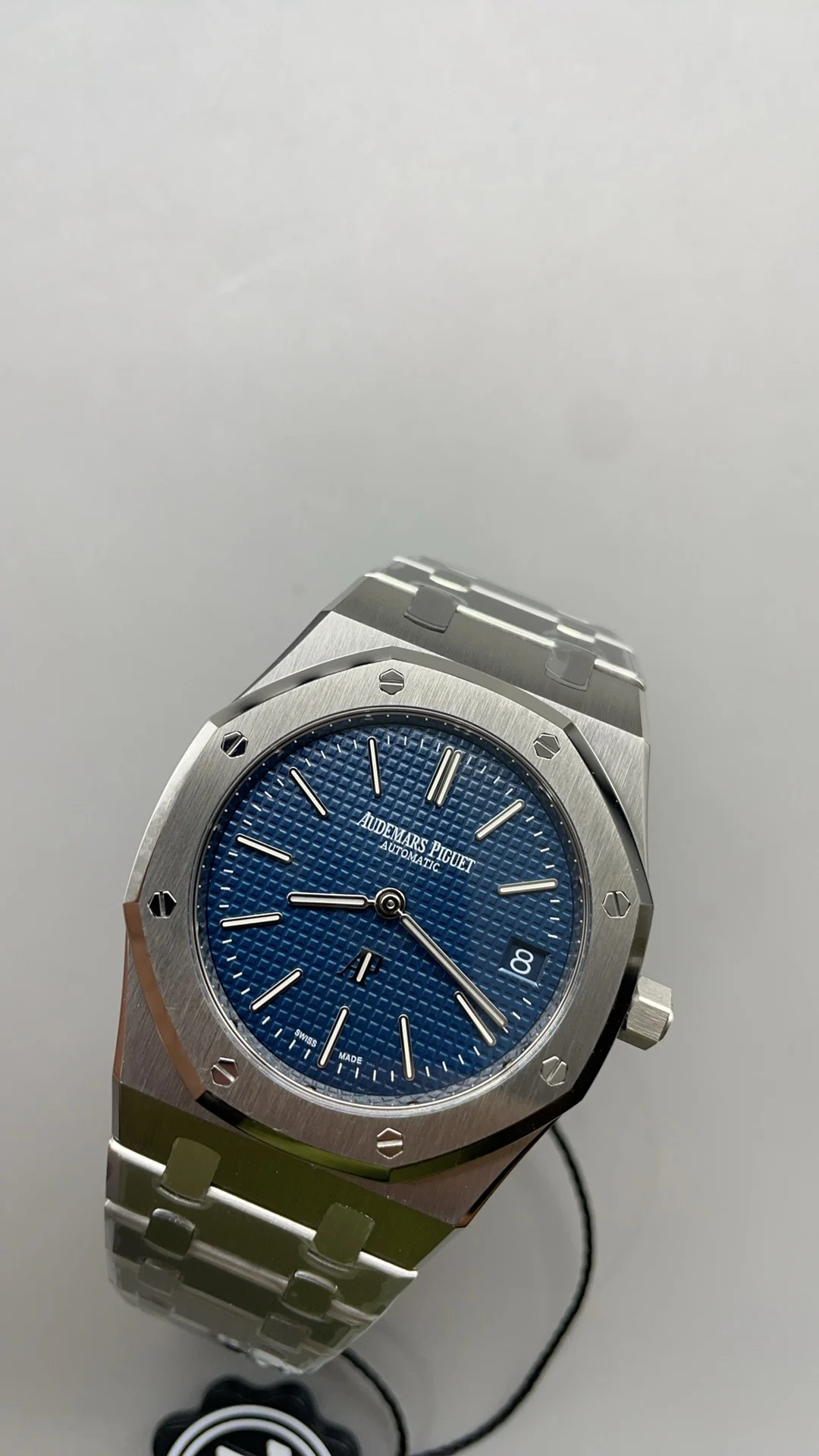 Audemars Piguet Blue Dial 15202 39mm — photographed off the sweep
