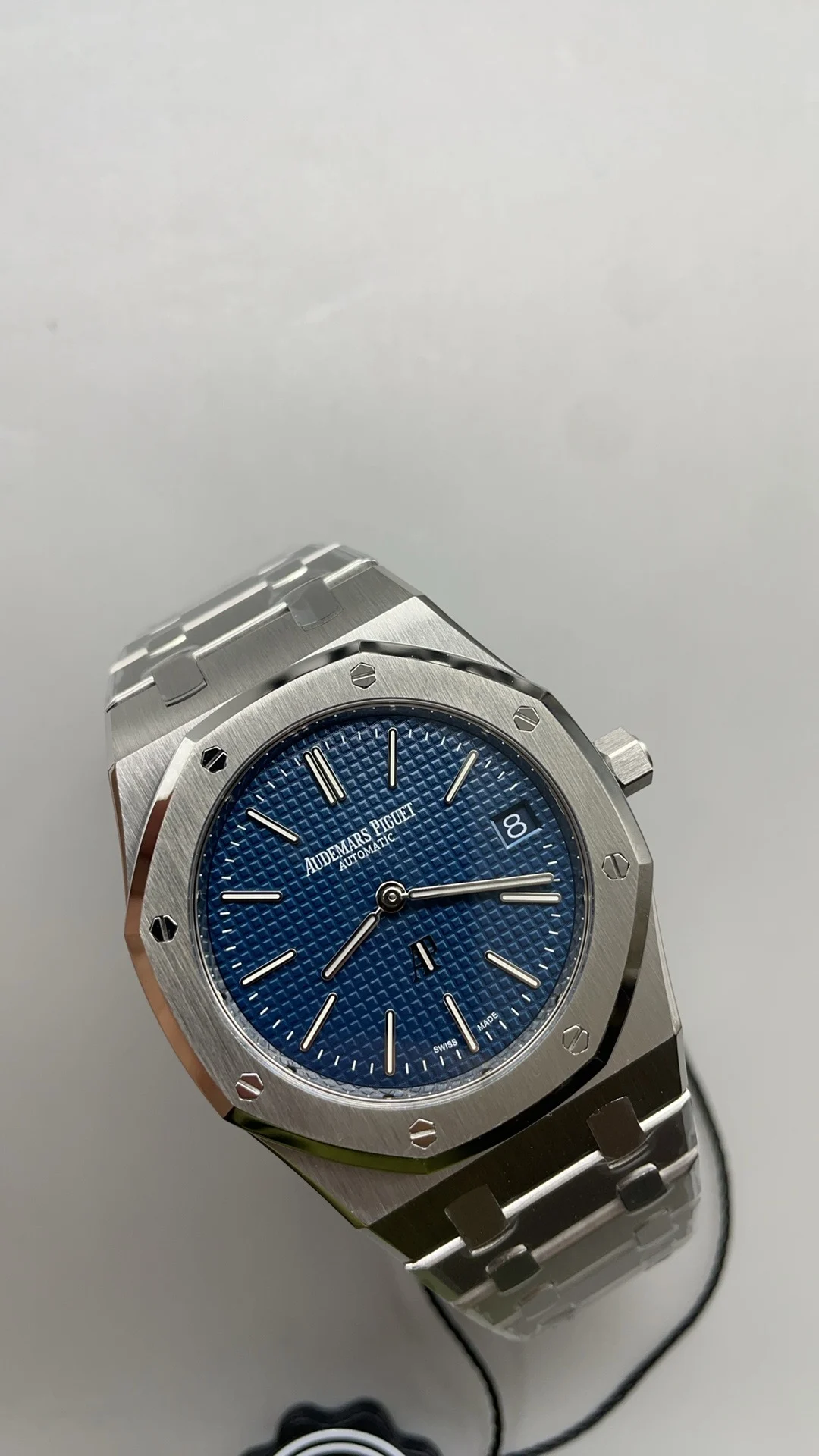 Audemars Piguet Blue Dial 15202 39mm — photographed off the sweep