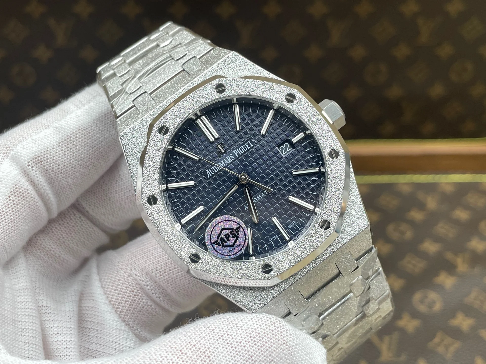 Audemars Piguet Blue Dial 15400 41mm — photographed off the sweep