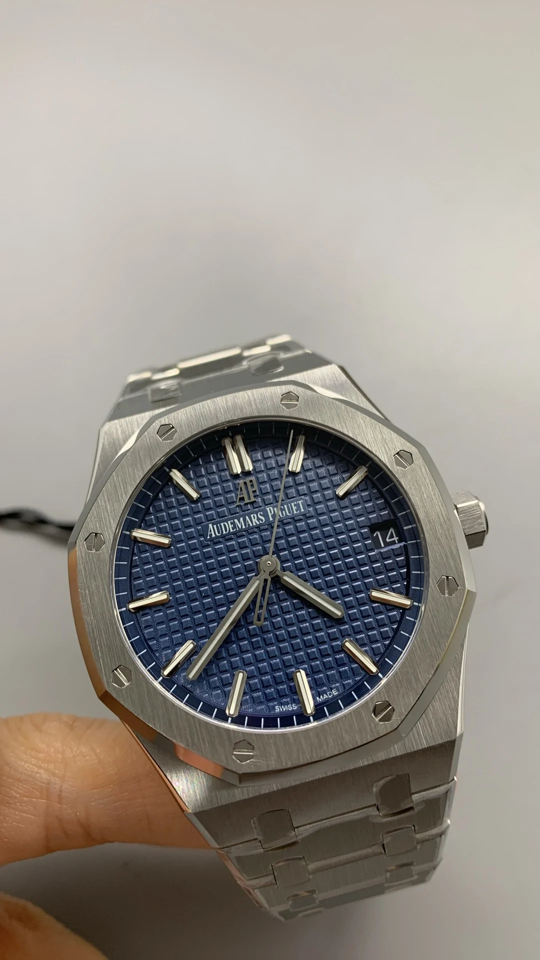 Audemars Piguet Blue Dial 15500 — photographed off the sweep