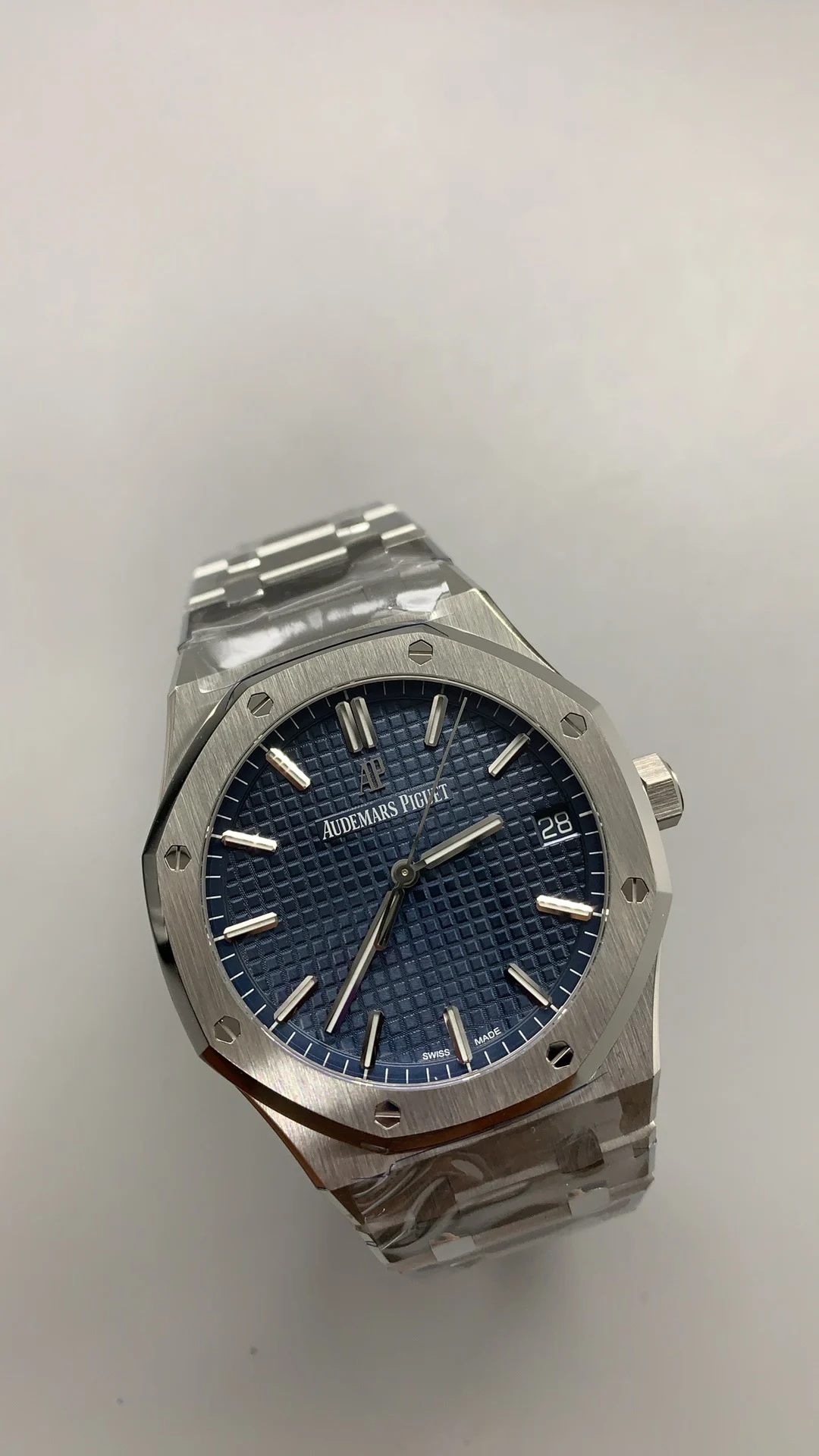 Audemars Piguet Blue Dial 15500 — photographed off the sweep