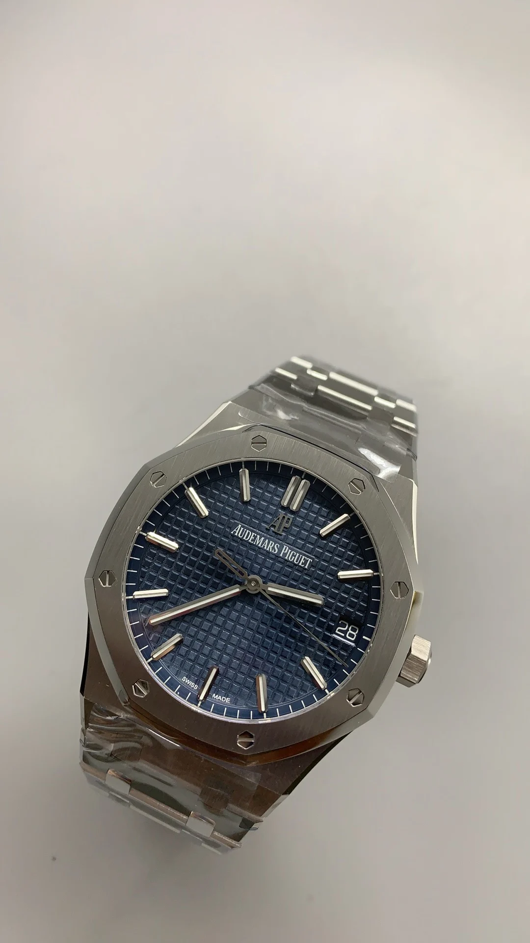 Audemars Piguet Blue Dial 15500 — photographed off the sweep
