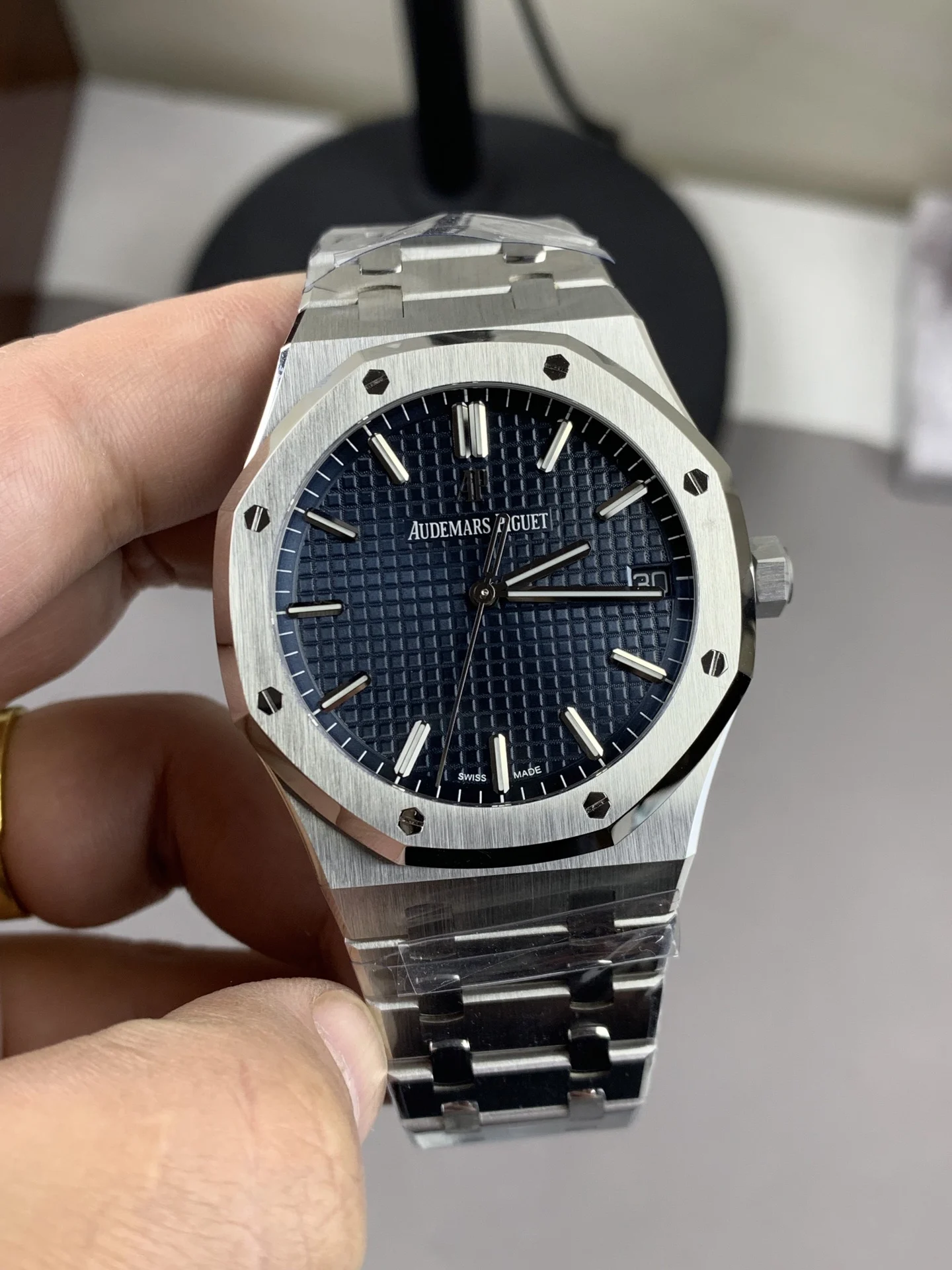 Audemars Piguet Blue Dial 15500 — photographed off the sweep