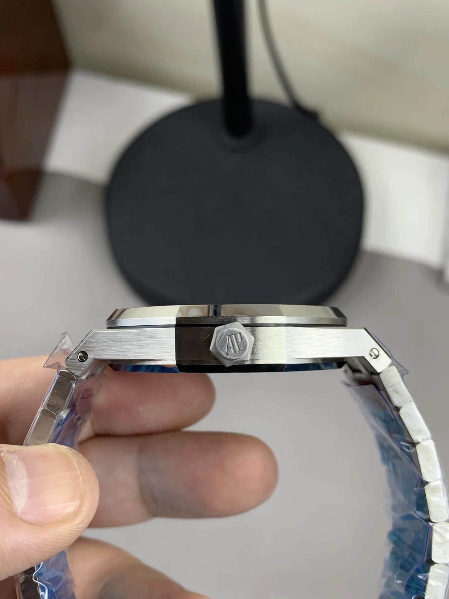 Audemars Piguet Blue Dial 15500 — photographed off the sweep