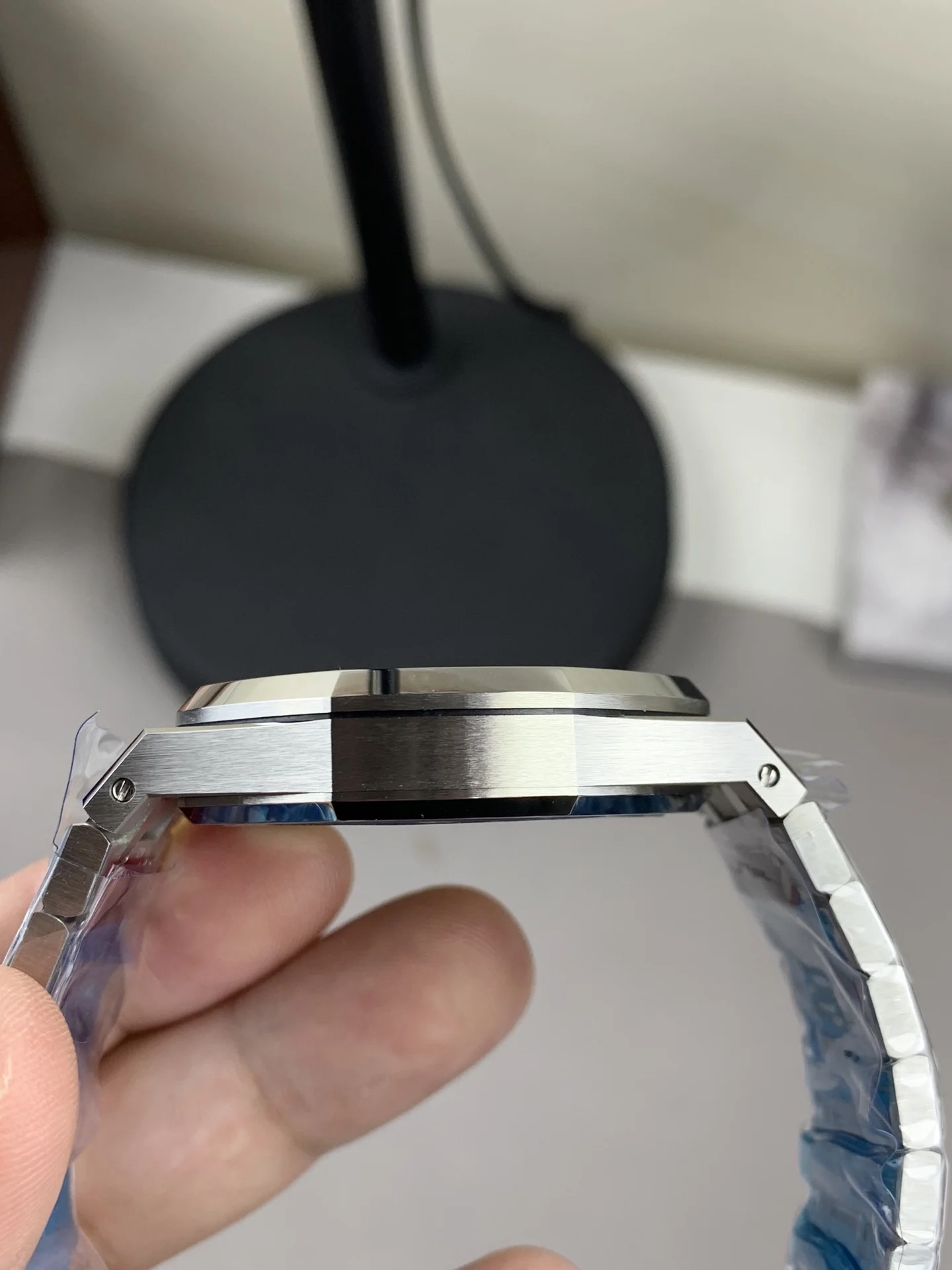Audemars Piguet Blue Dial 15500 — photographed off the sweep