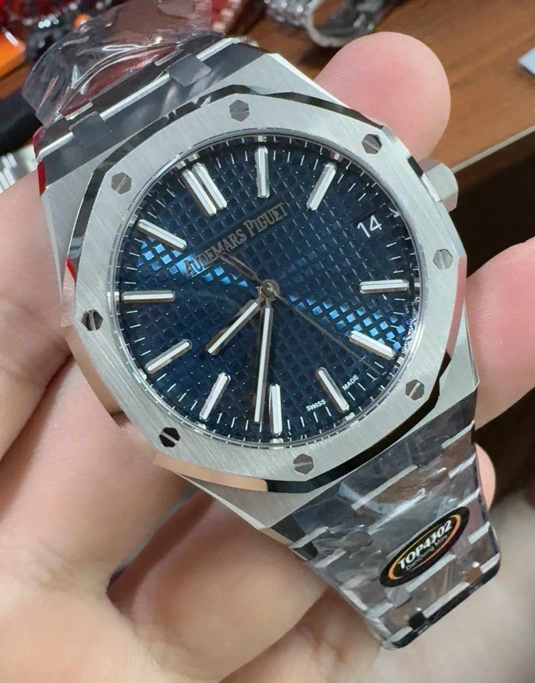 Audemars Piguet Blue Dial 15510 — photographed off the sweep