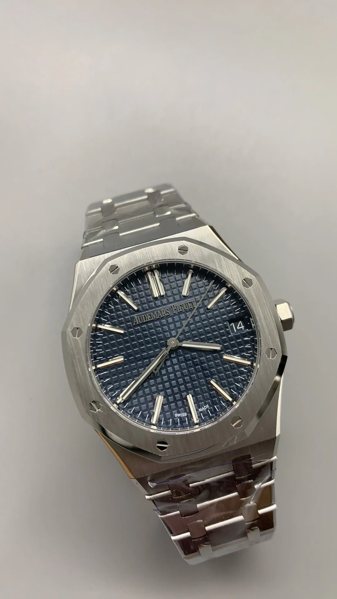 Audemars Piguet Blue Dial 15510 — photographed off the sweep