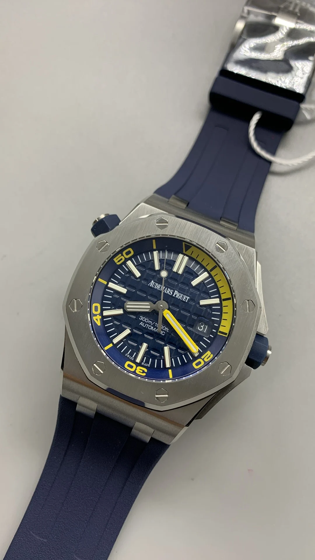 Audemars Piguet Blue Dial 15710 — photographed off the sweep