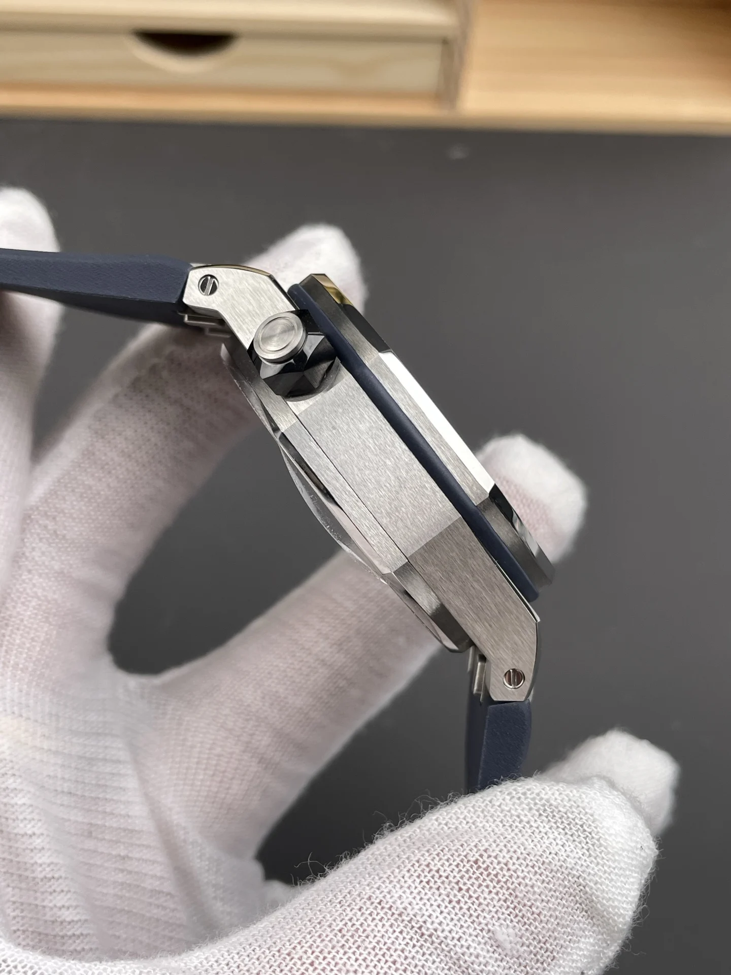 Audemars Piguet Blue Dial 15720 — photographed off the sweep