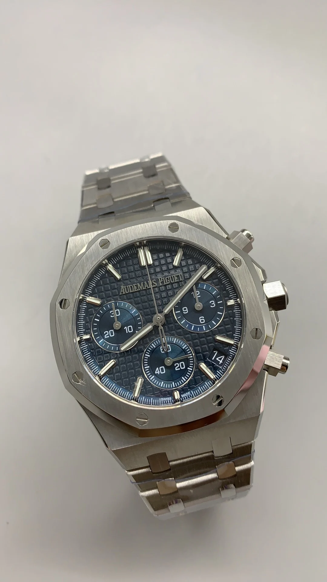 Audemars Piguet Blue Dial 26240 — photographed off the sweep
