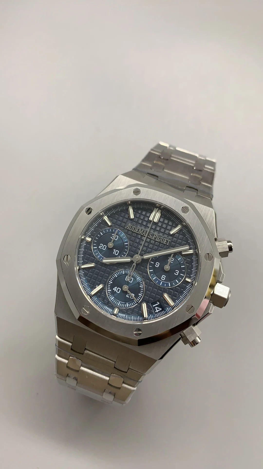 Audemars Piguet Blue Dial 26240 — photographed off the sweep