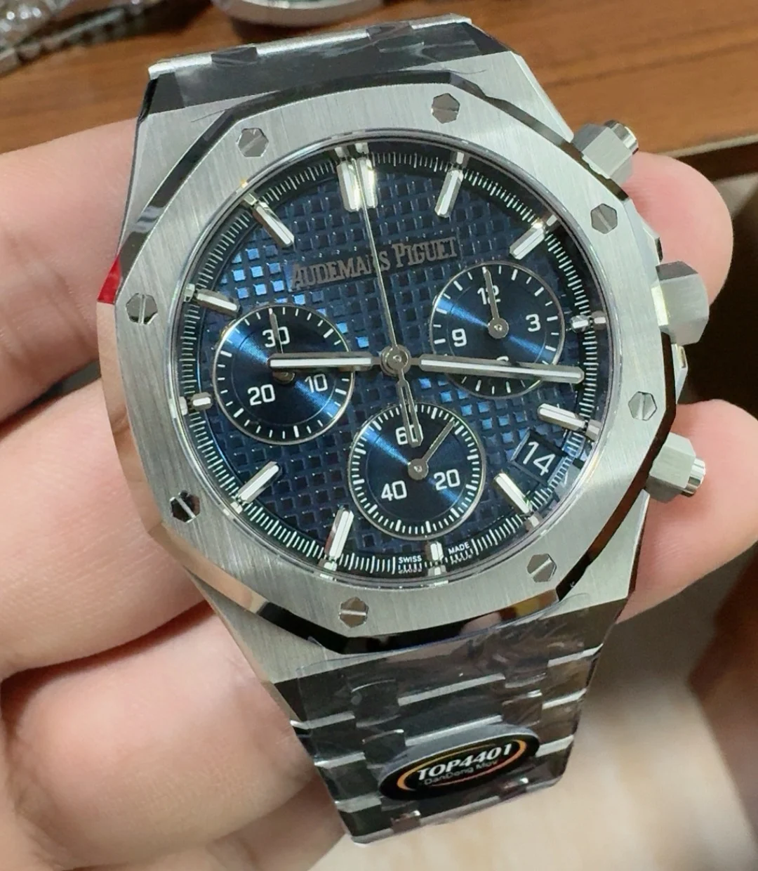 Audemars Piguet Blue Dial 26240 — photographed off the sweep