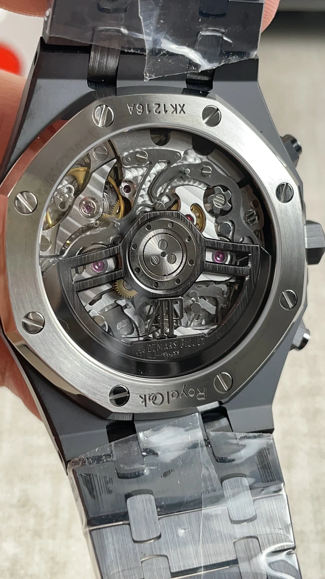 Audemars Piguet Ceramic Black Dial 26400 — photographed off the sweep