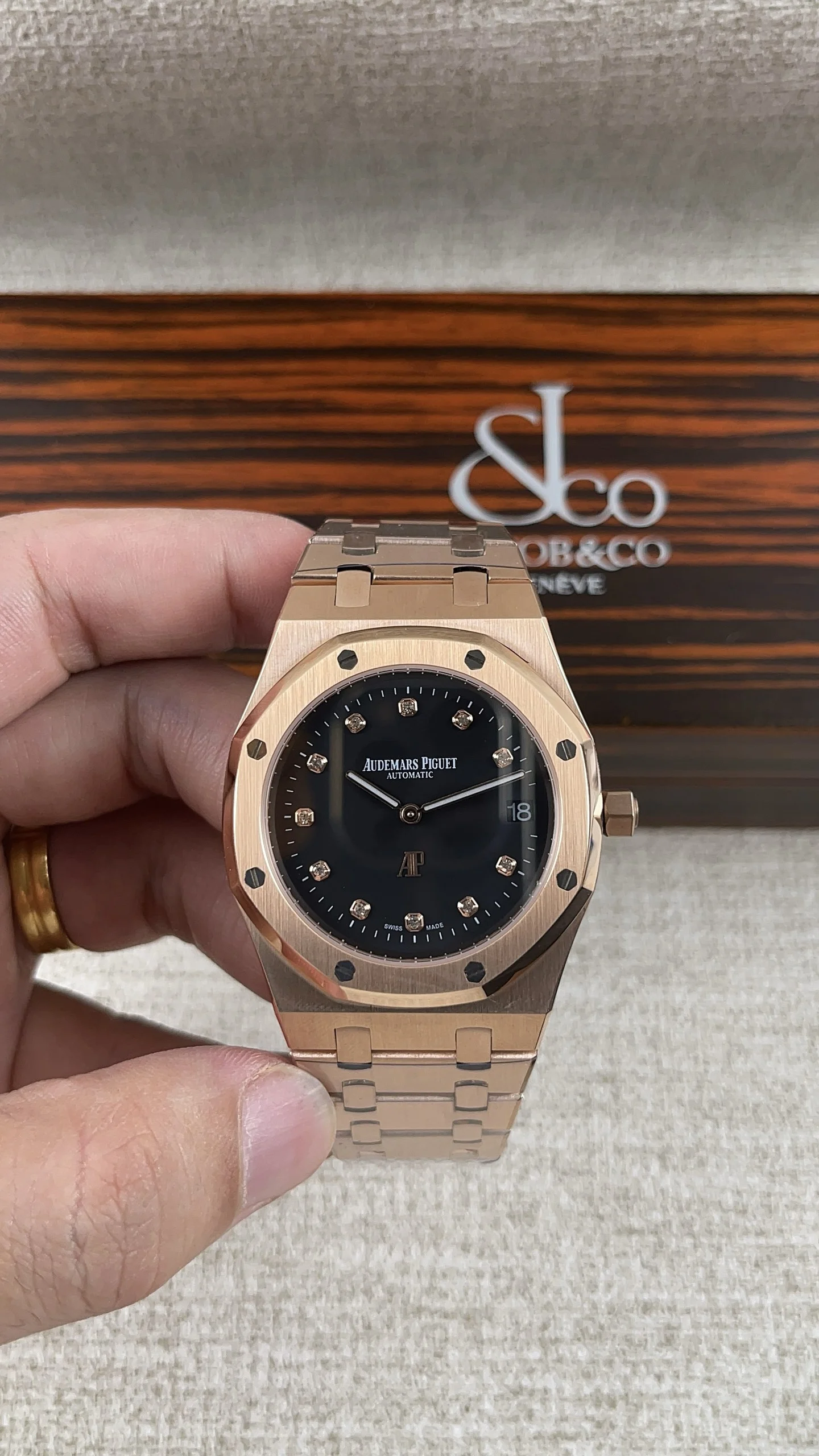 Audemars Piguet Diamond-Set 15202 — photographed off the sweep