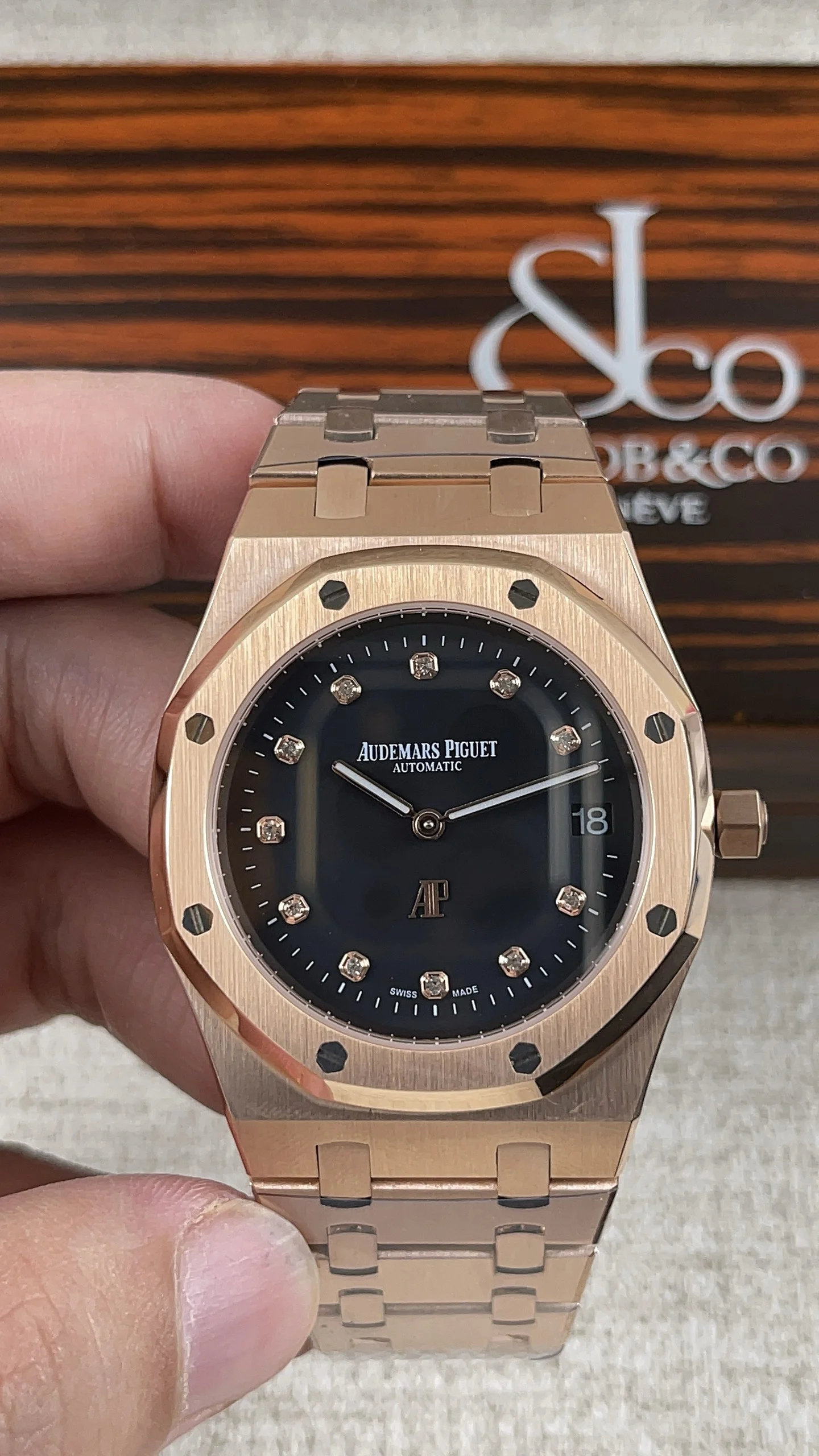 Audemars Piguet Diamond-Set 15202 — photographed off the sweep