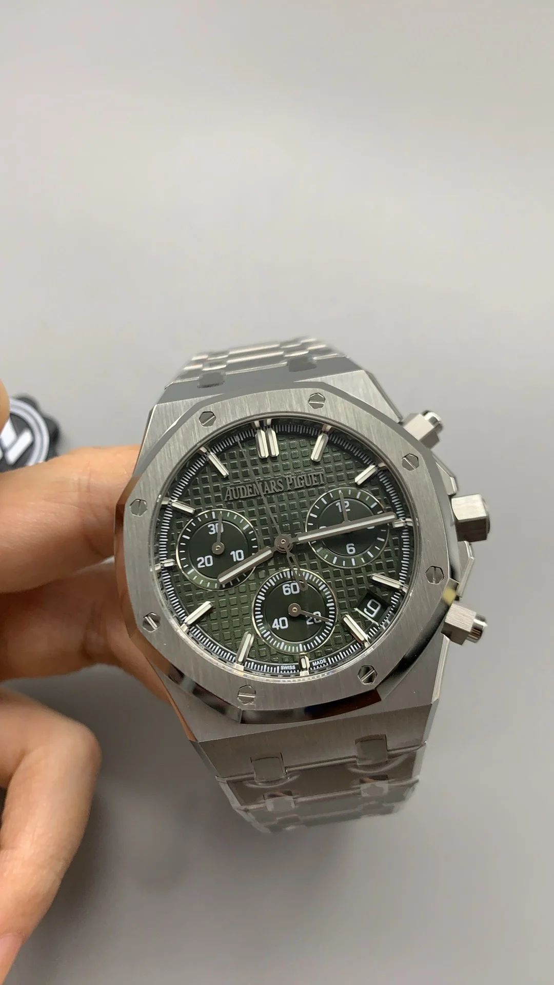 Audemars Piguet Green Dial 26240 — photographed off the sweep