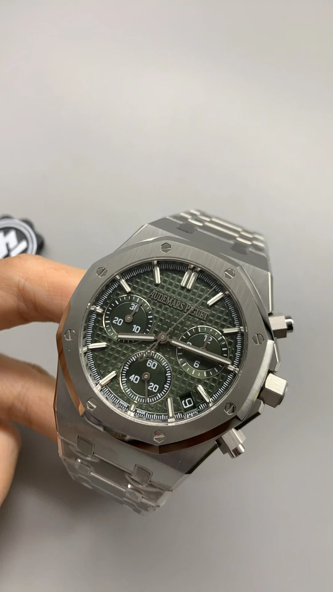 Audemars Piguet Green Dial 26240 — photographed off the sweep