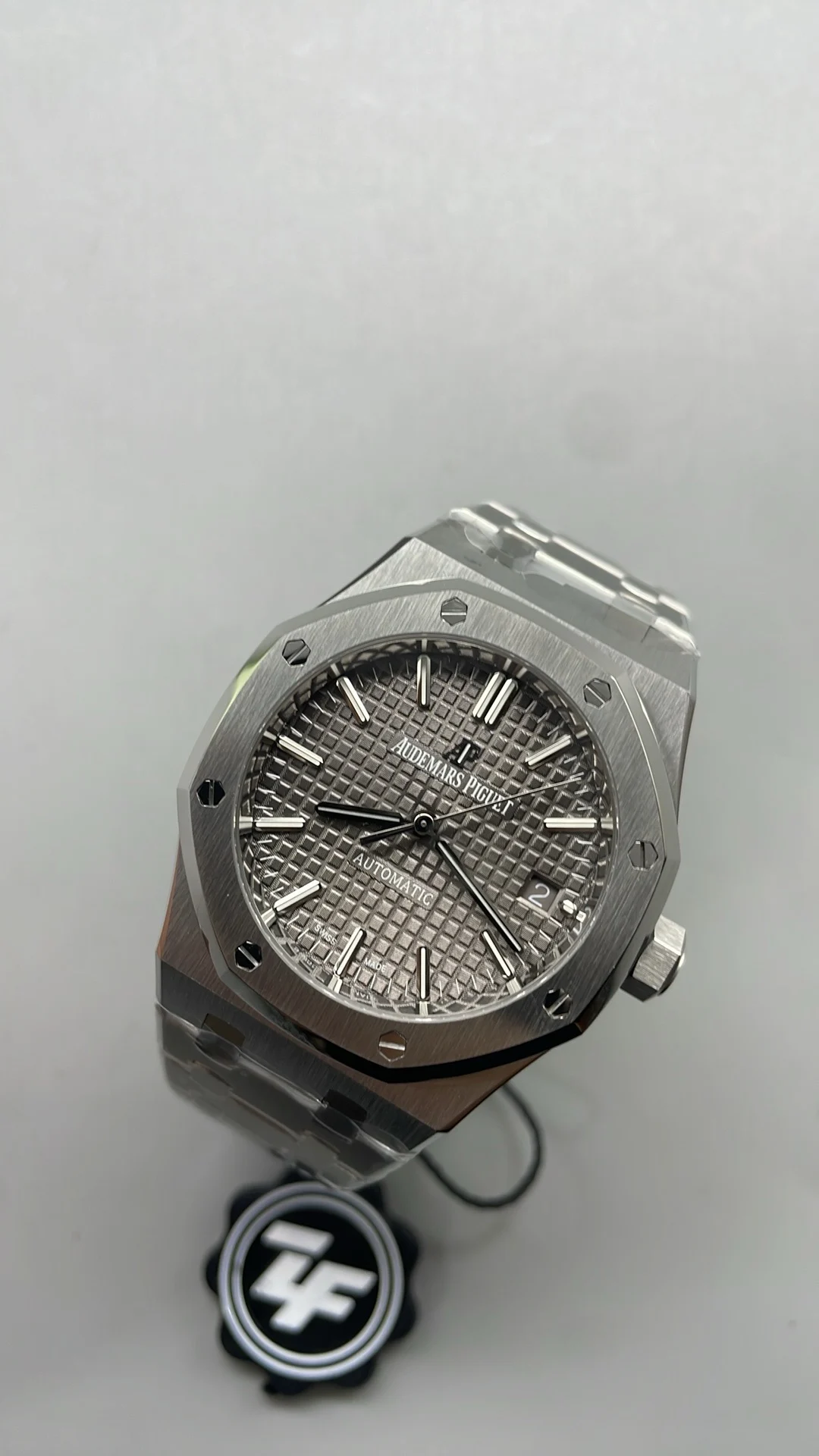 Audemars Piguet Grey Dial 15450 37mm — photographed off the sweep
