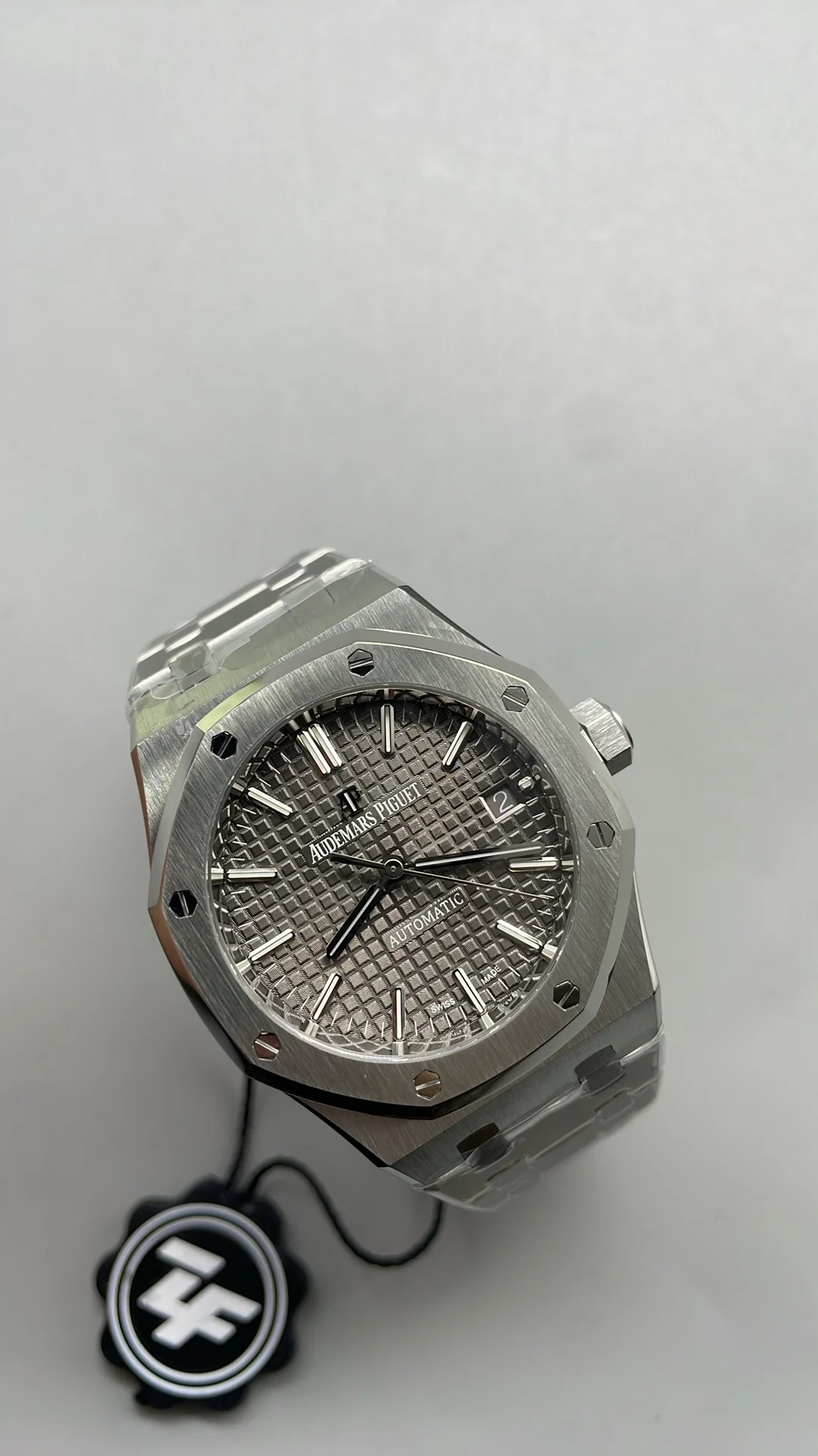 Audemars Piguet Grey Dial 15450 37mm — photographed off the sweep