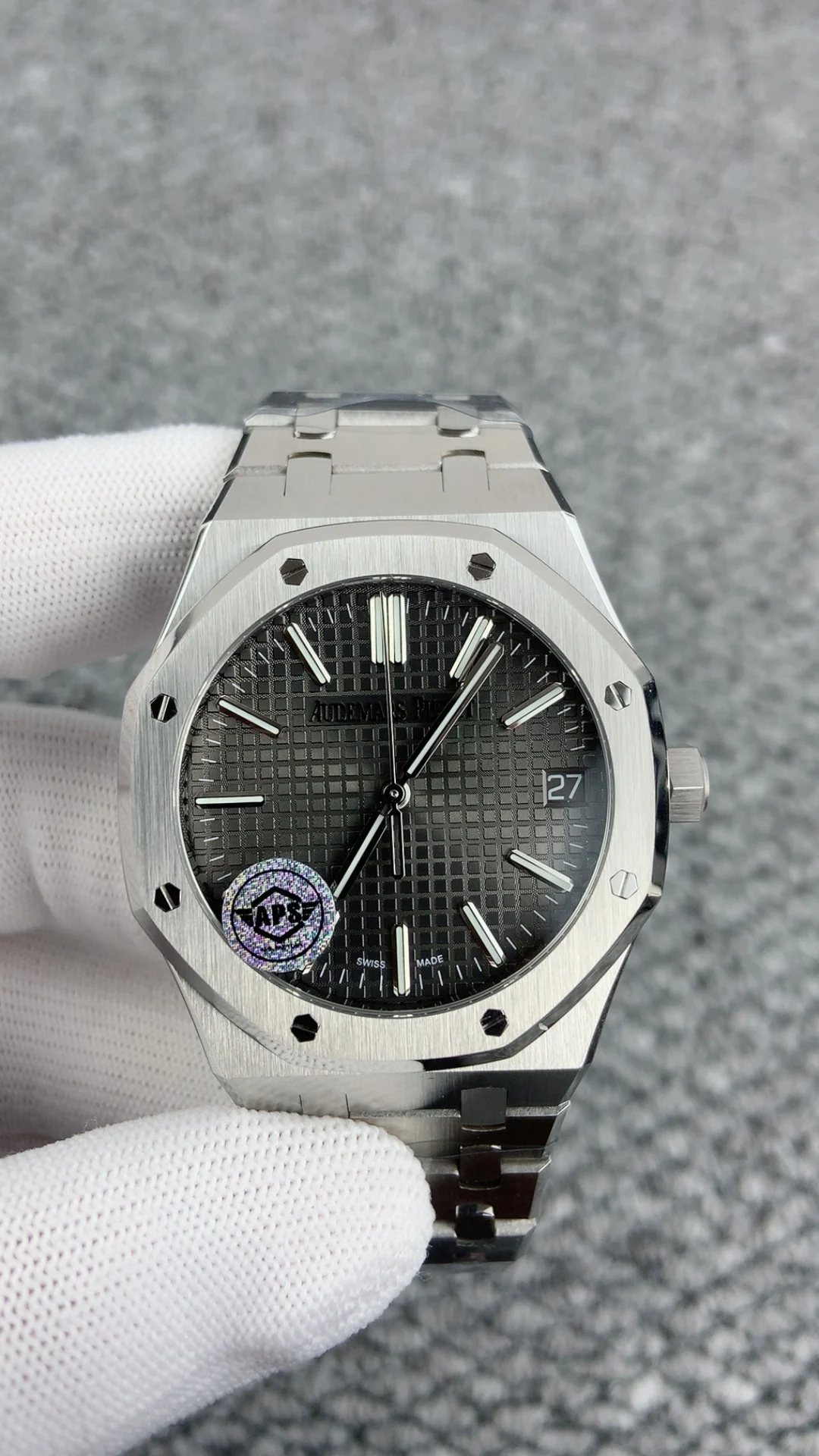 Audemars Piguet Grey Dial 15510 — photographed off the sweep