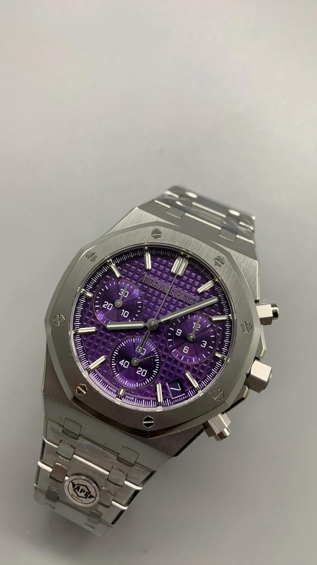 Audemars Piguet Purple Dial 26240 — photographed off the sweep