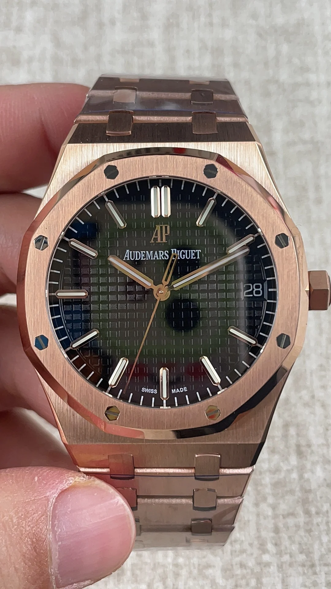 Audemars Piguet Rose Gold 15500 — photographed off the sweep