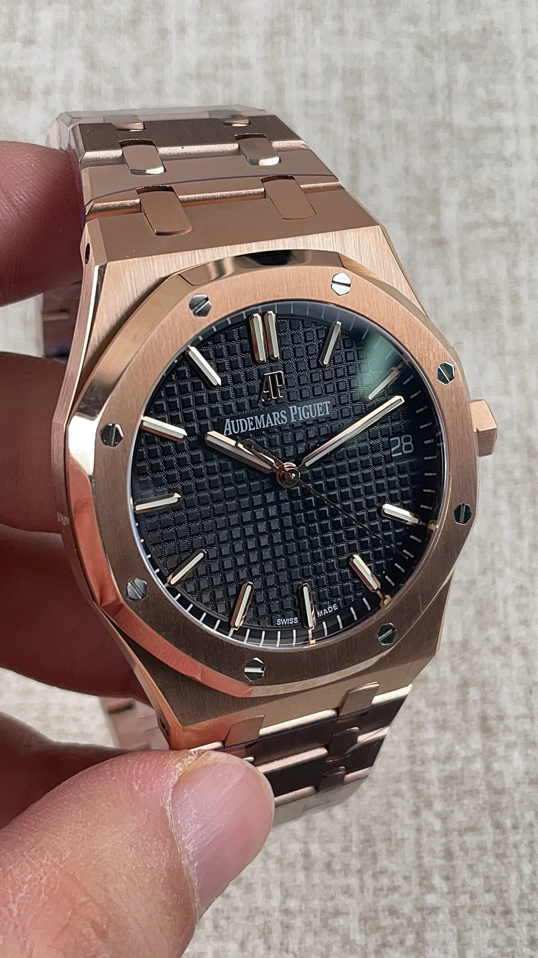 Audemars Piguet Rose Gold 15500 — photographed off the sweep