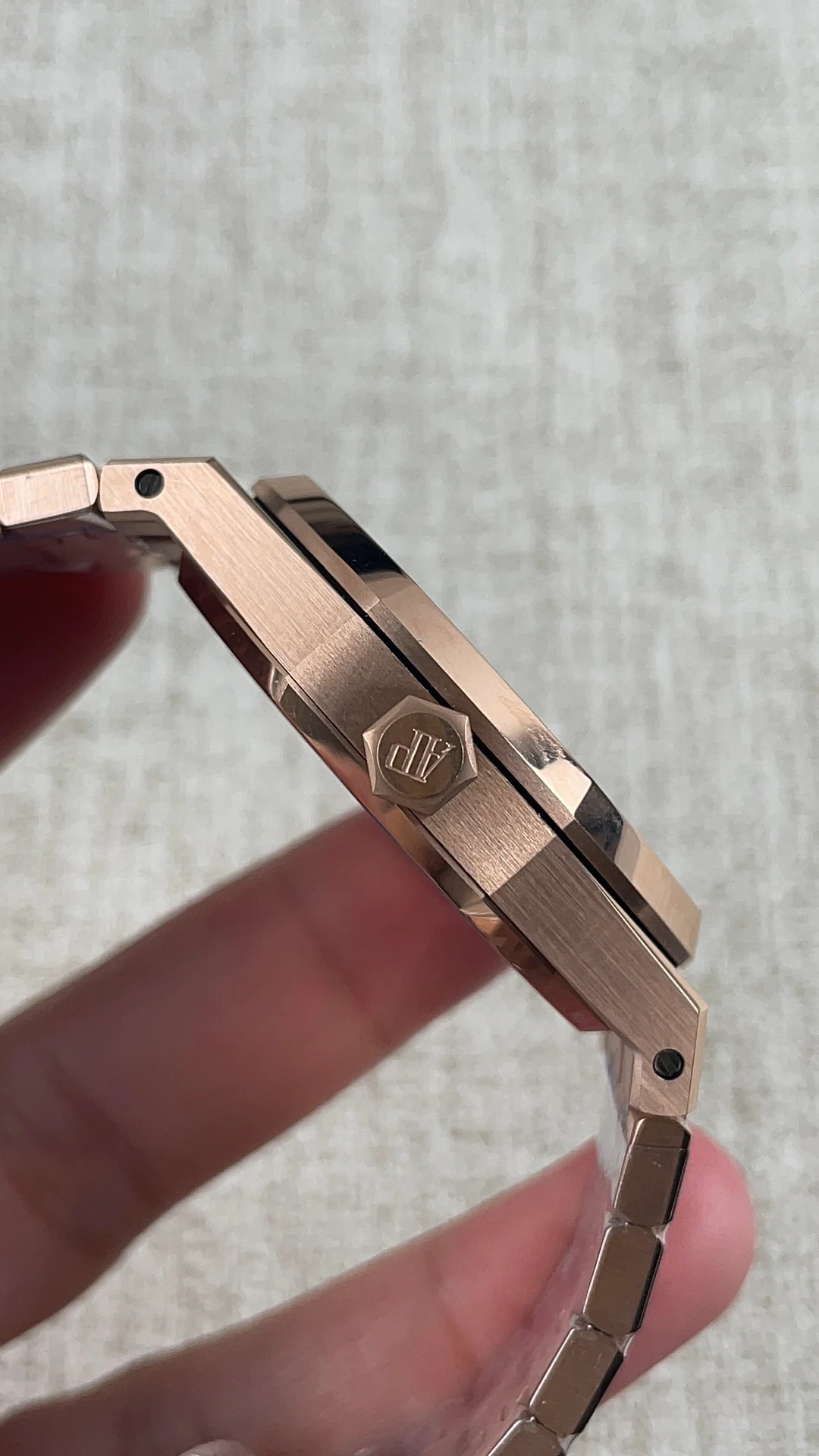 Audemars Piguet Rose Gold 15500 — photographed off the sweep