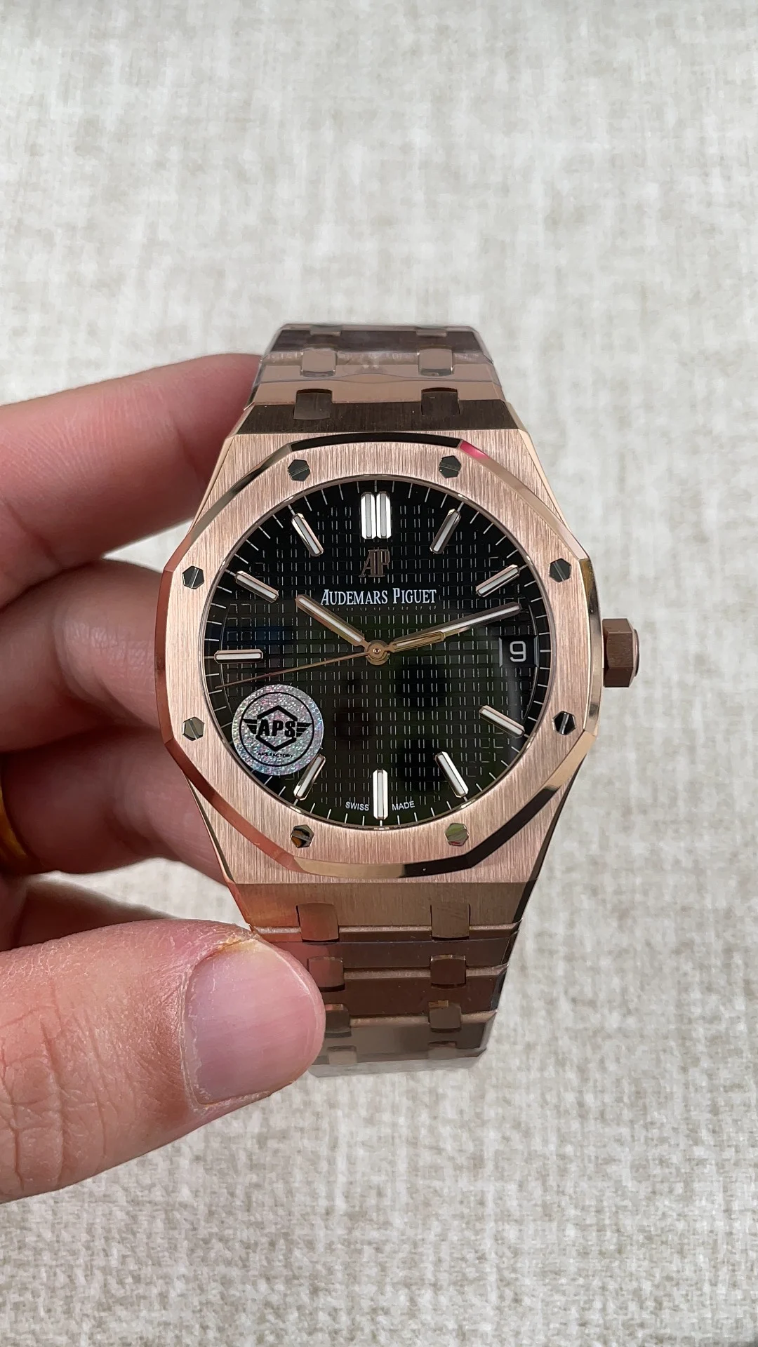 Audemars Piguet Rose Gold 15500 — photographed off the sweep