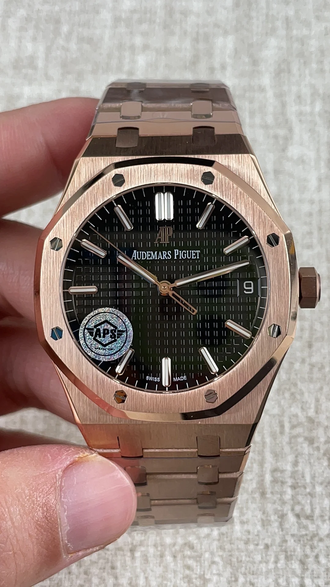 Audemars Piguet Rose Gold 15500 — photographed off the sweep