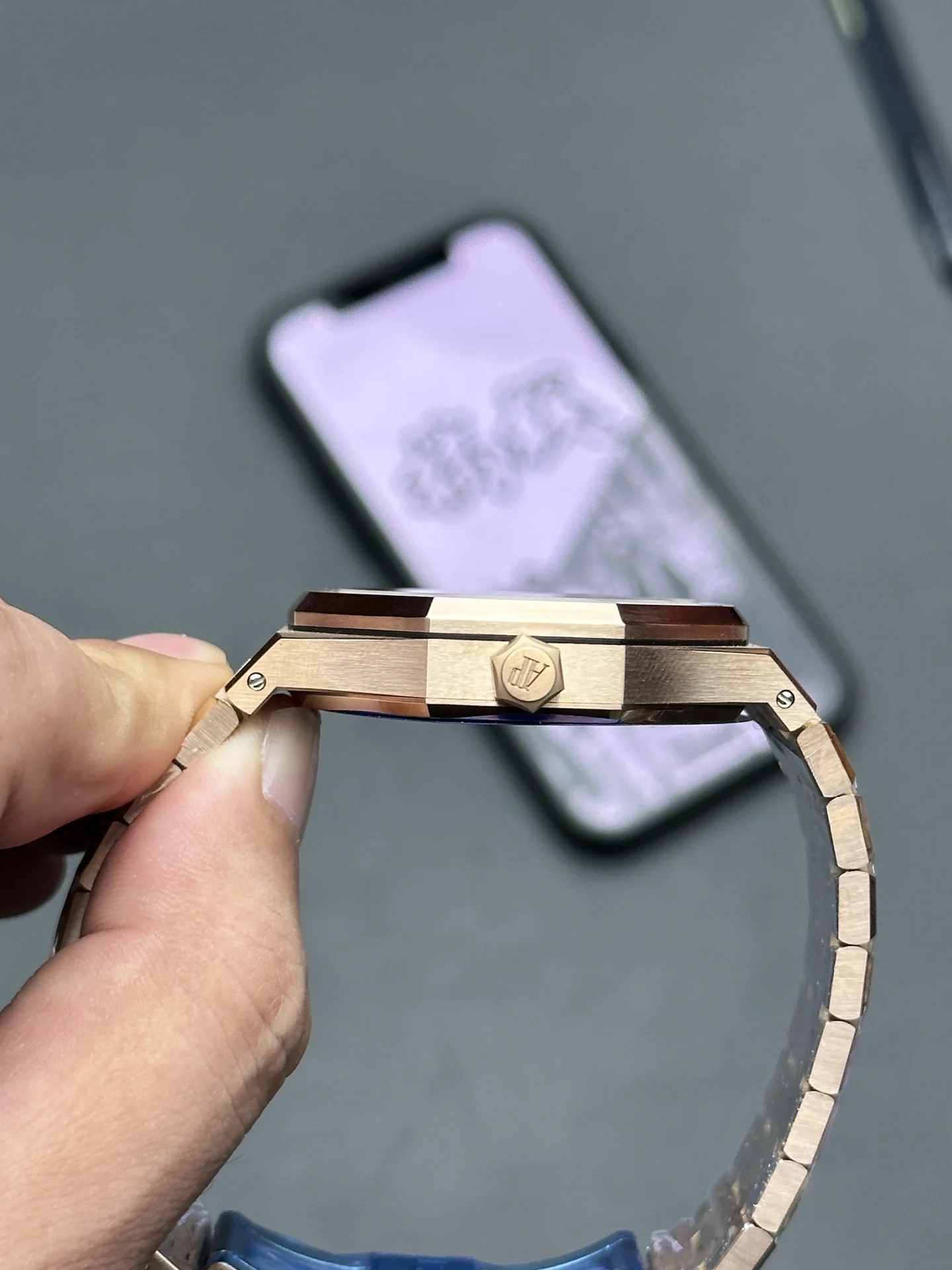 Audemars Piguet Rose Gold 15500 — photographed off the sweep
