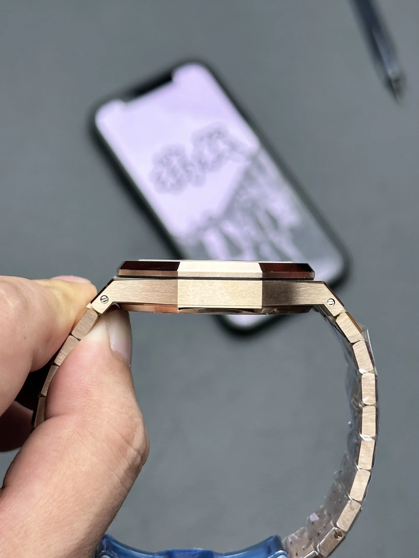 Audemars Piguet Rose Gold 15500 — photographed off the sweep