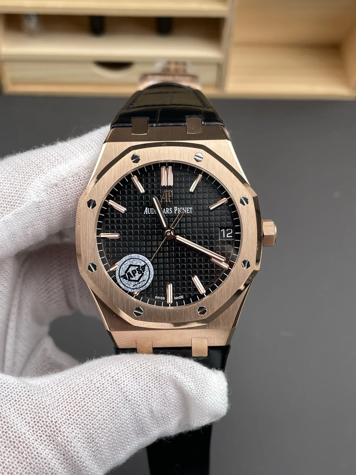 Audemars Piguet Rose Gold 15500 41mm — photographed off the sweep
