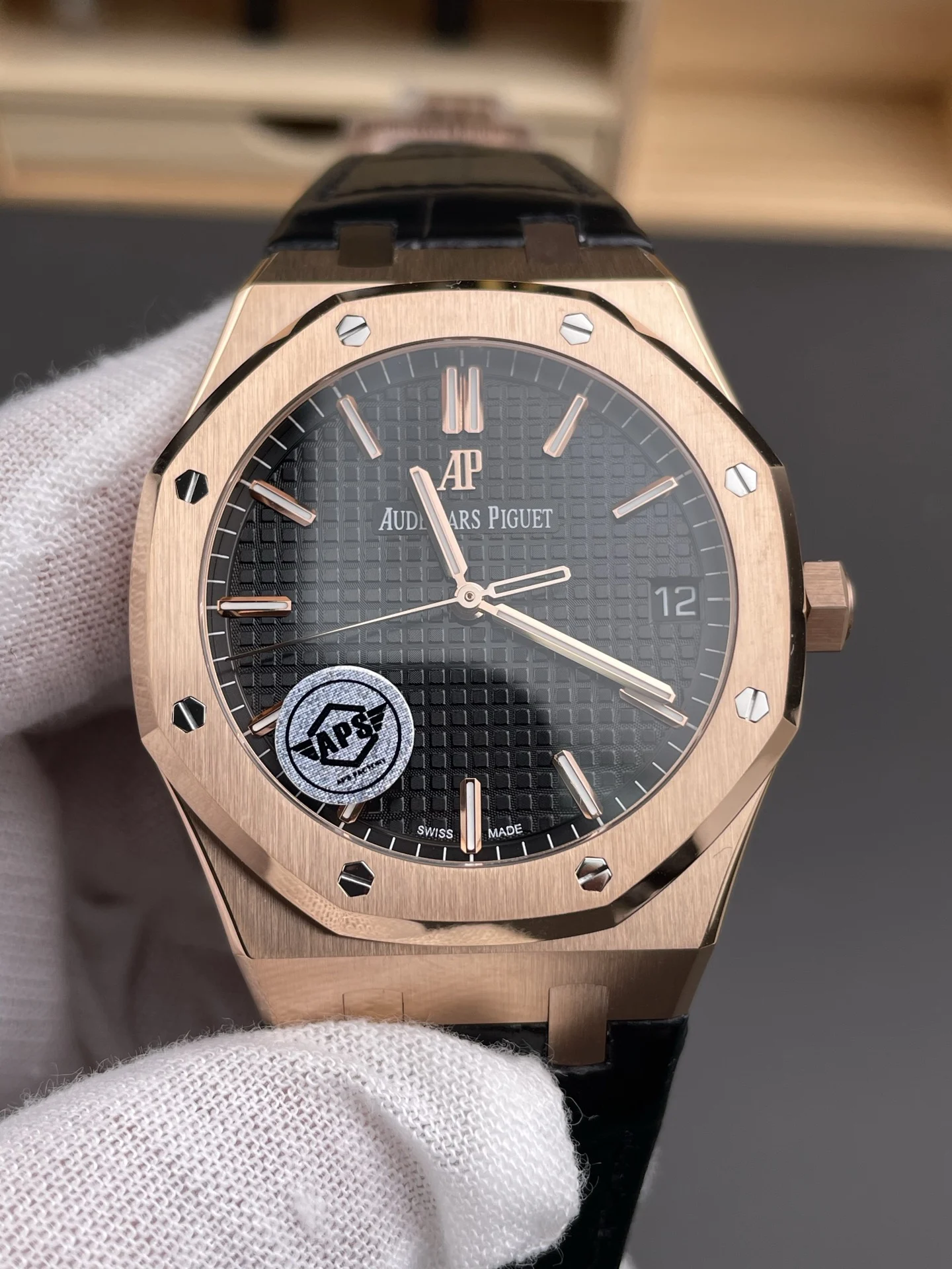 Audemars Piguet Rose Gold 15500 41mm — photographed off the sweep