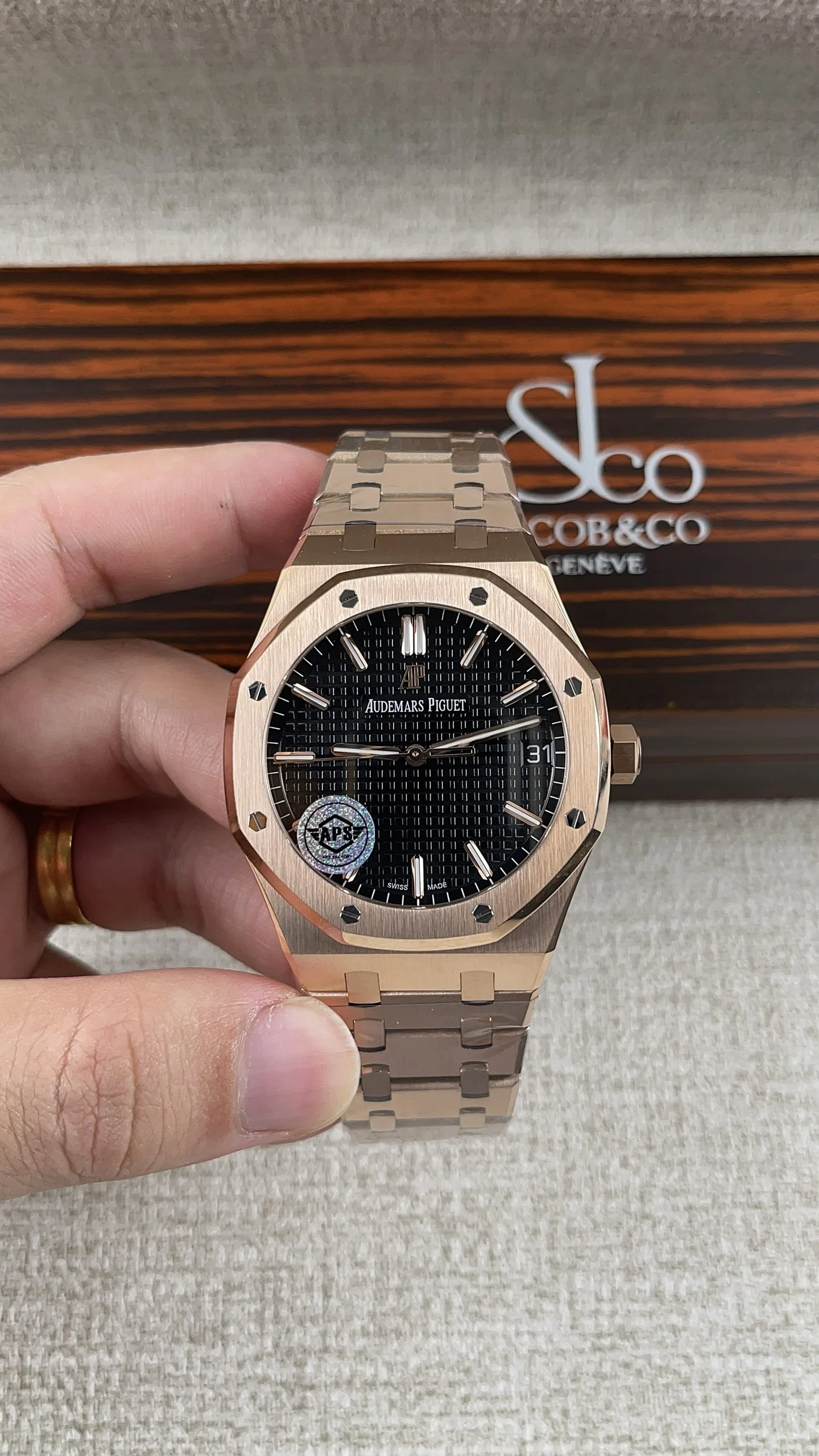 Audemars Piguet Rose Gold 15500 — photographed off the sweep