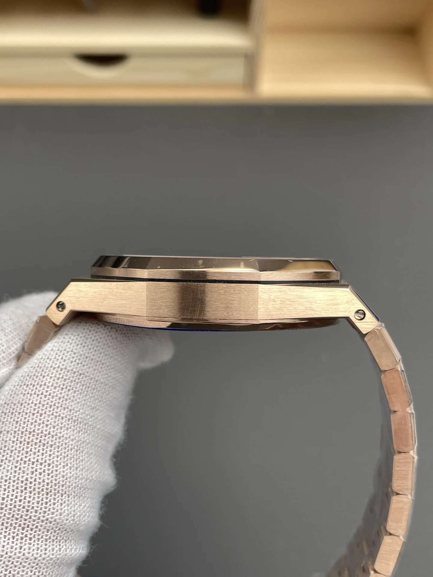 Audemars Piguet Rose Gold Black Dial 15510 — photographed off the sweep