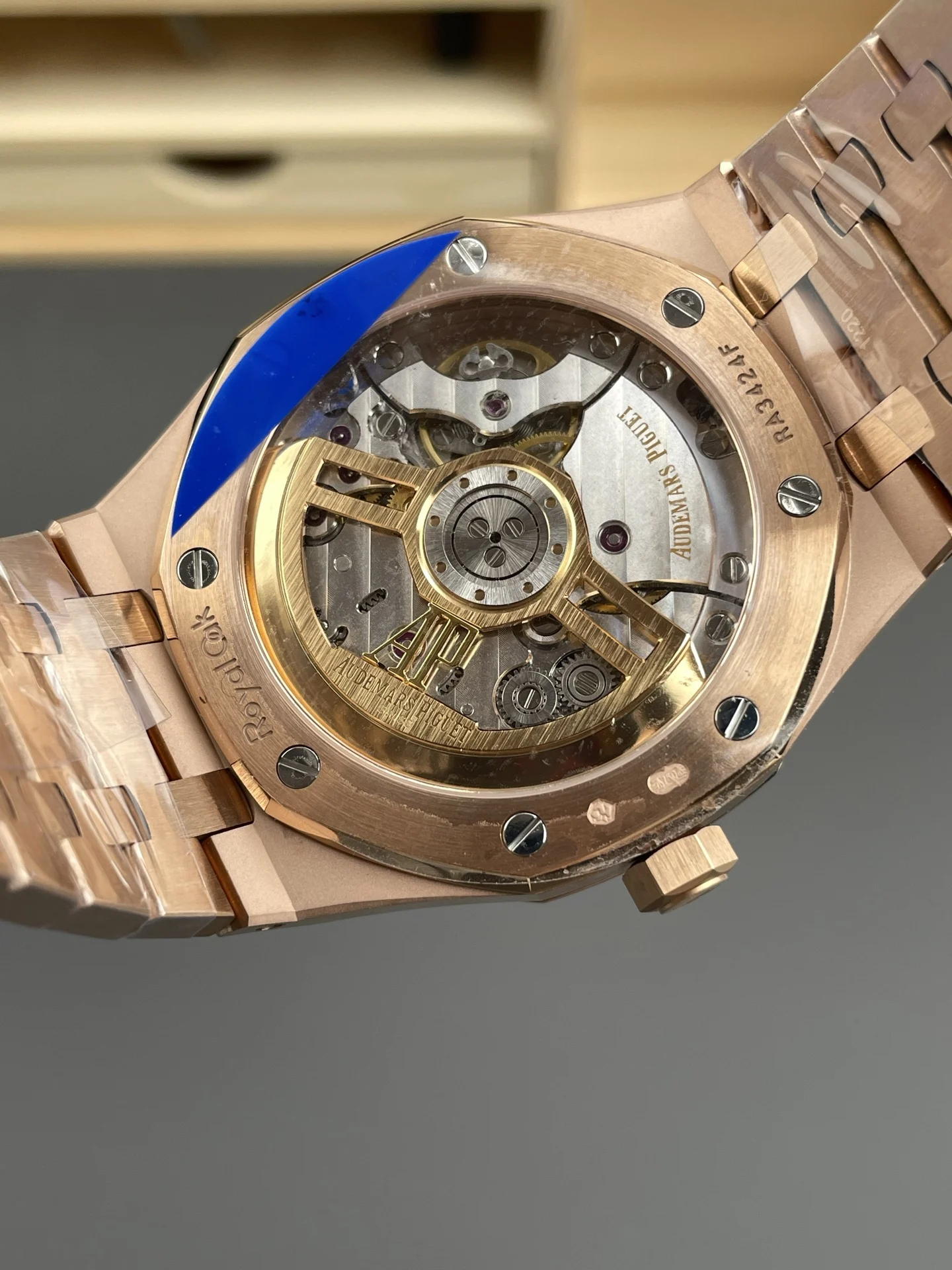 Audemars Piguet Rose Gold Black Dial 15510 — photographed off the sweep